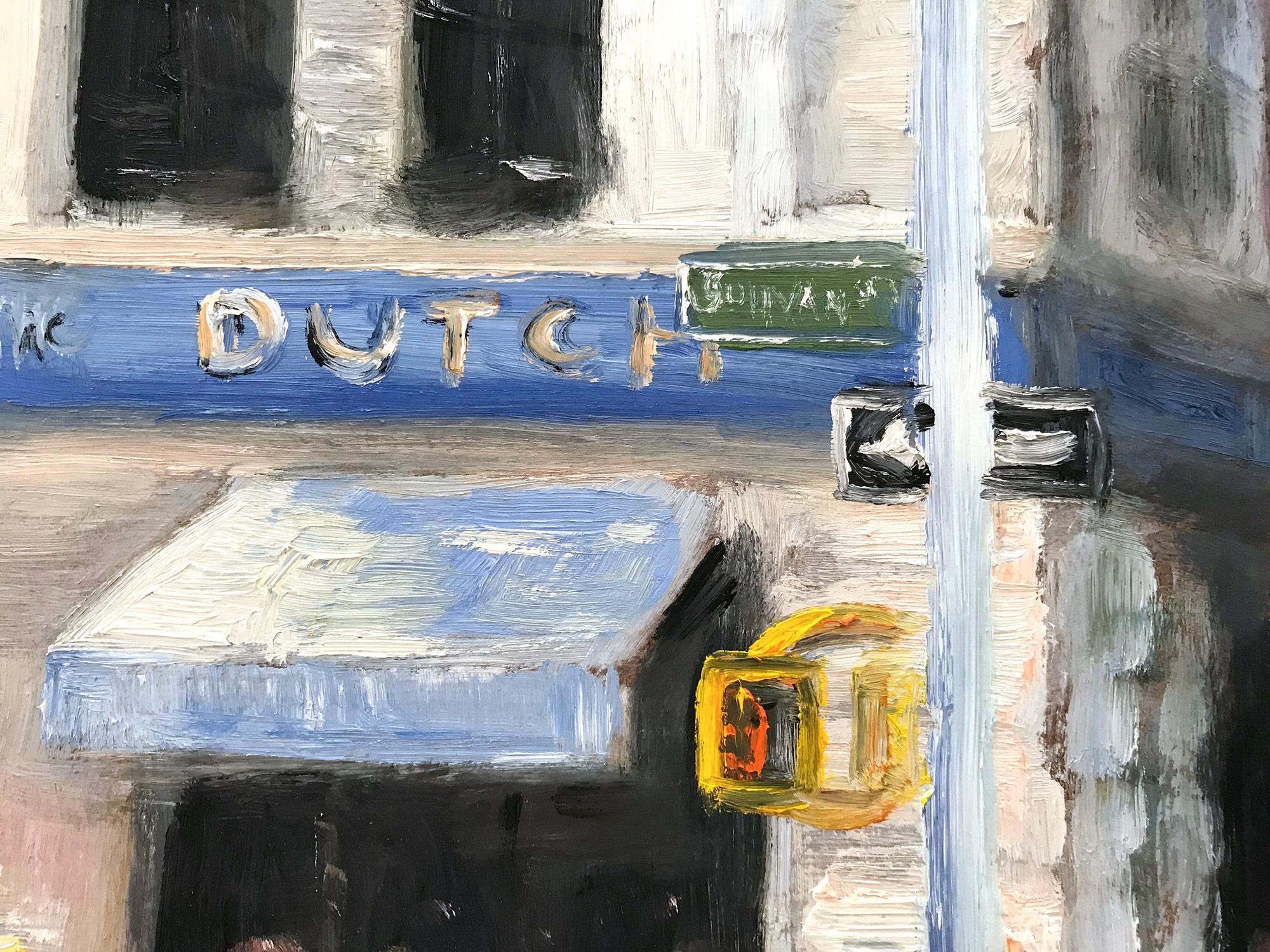 Impressionistisches Ölgemälde auf Karton „The Dutch“ Plein Air mit Figuren und Autos, Impressionistisches Ölgemälde im Angebot 7