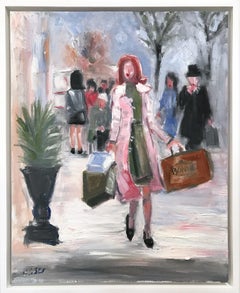 "Il gioco del Queens" Moda di New York Pittura a olio impressionista su tela