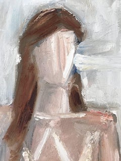 "The Seated Butterfly" Figure in Paris with Haute Couture Oil Painting on Canvas