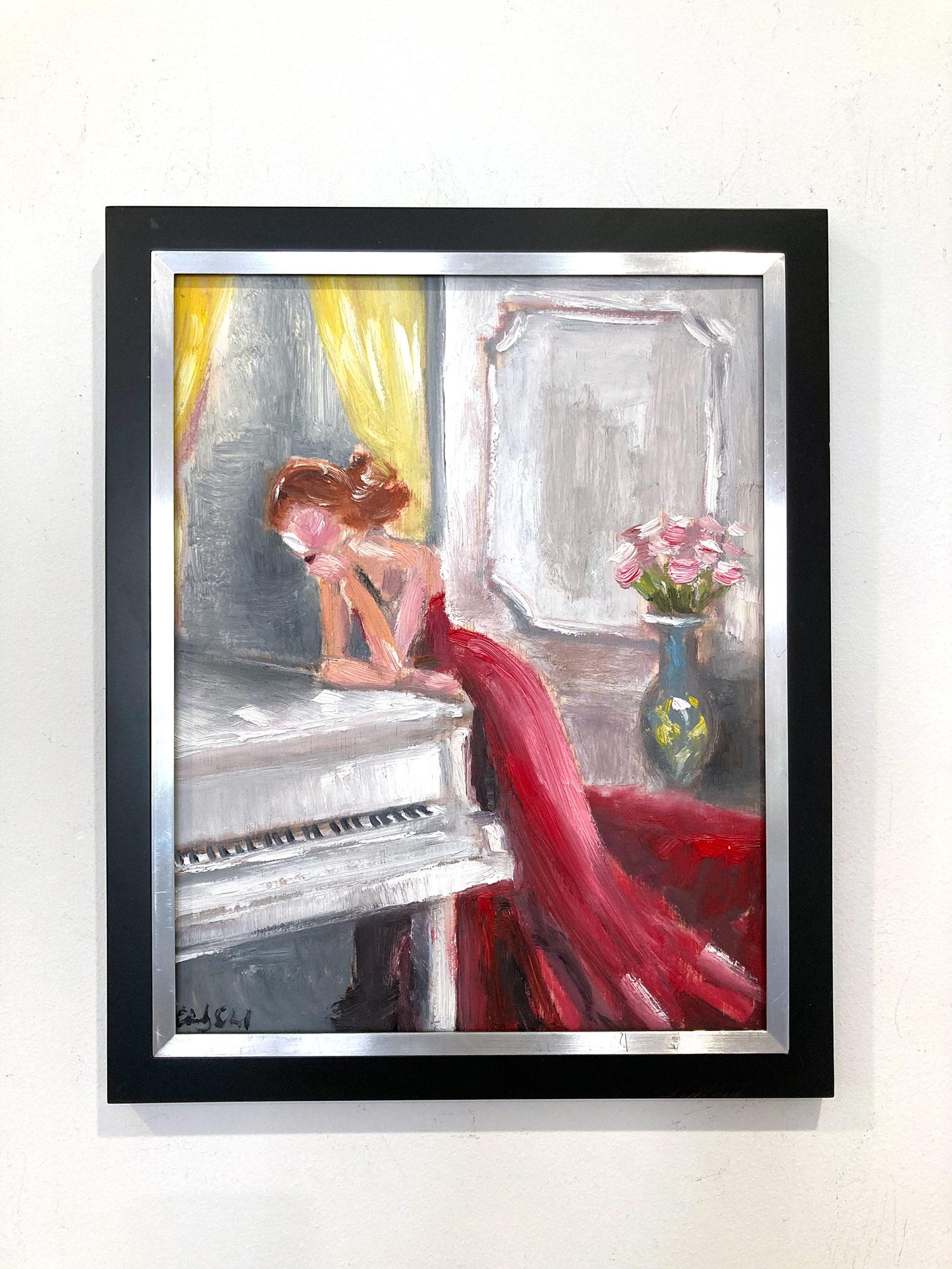 Impressionistisches Ölgemälde „Thinking of Her Next Song“ von Haute Couture & Piano im Angebot 7