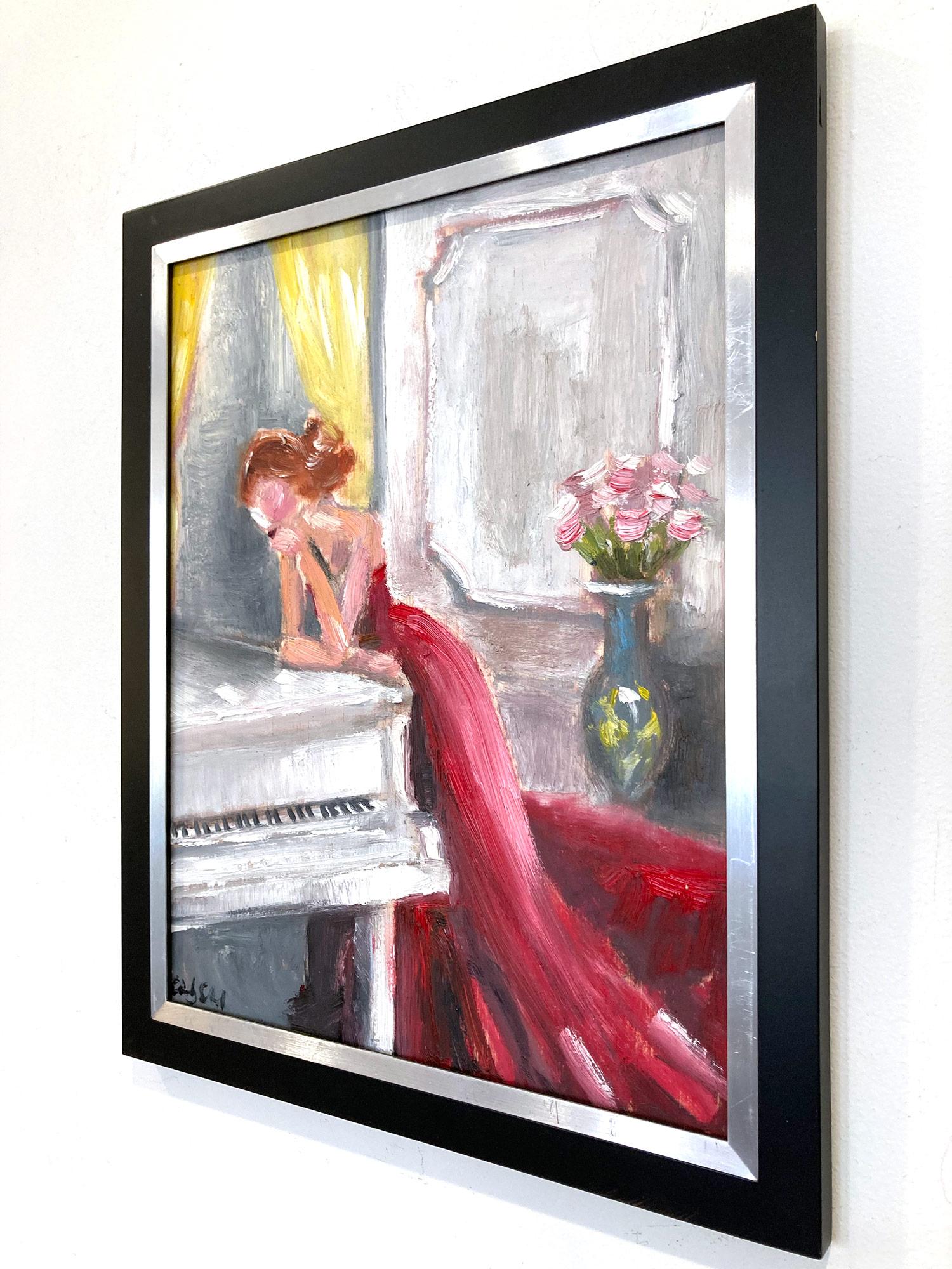 Impressionistisches Ölgemälde „Thinking of Her Next Song“ von Haute Couture & Piano im Angebot 8