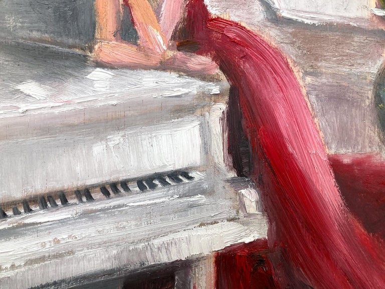 chinese dress ladies JINHJ Modern Red Dress Woman Playing Piano Abstract Posters and Prints  Canvas Painting Print Living Room Wall Decor (30 x 40 cm/11.8 x 15.7 Inch)  Frameless : Amazon.de: Home & Kitchen main image 1