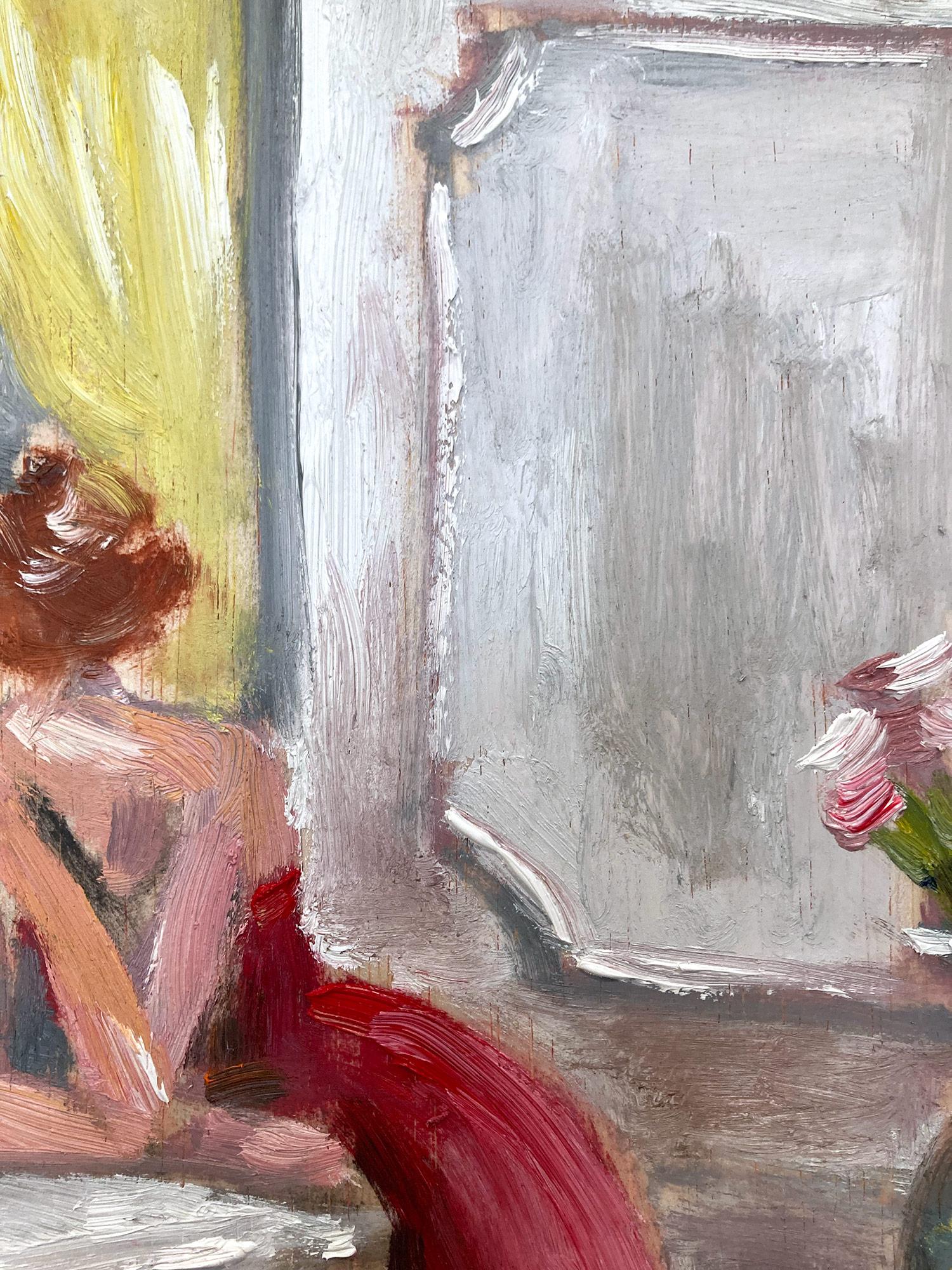 Impressionistisches Ölgemälde „Thinking of Her Next Song“ von Haute Couture & Piano im Angebot 2