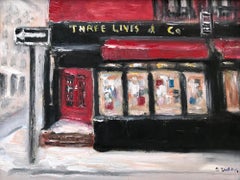 "Three Lives & Co" Impressionist Plein Air Oil Painting in Greenwich Village