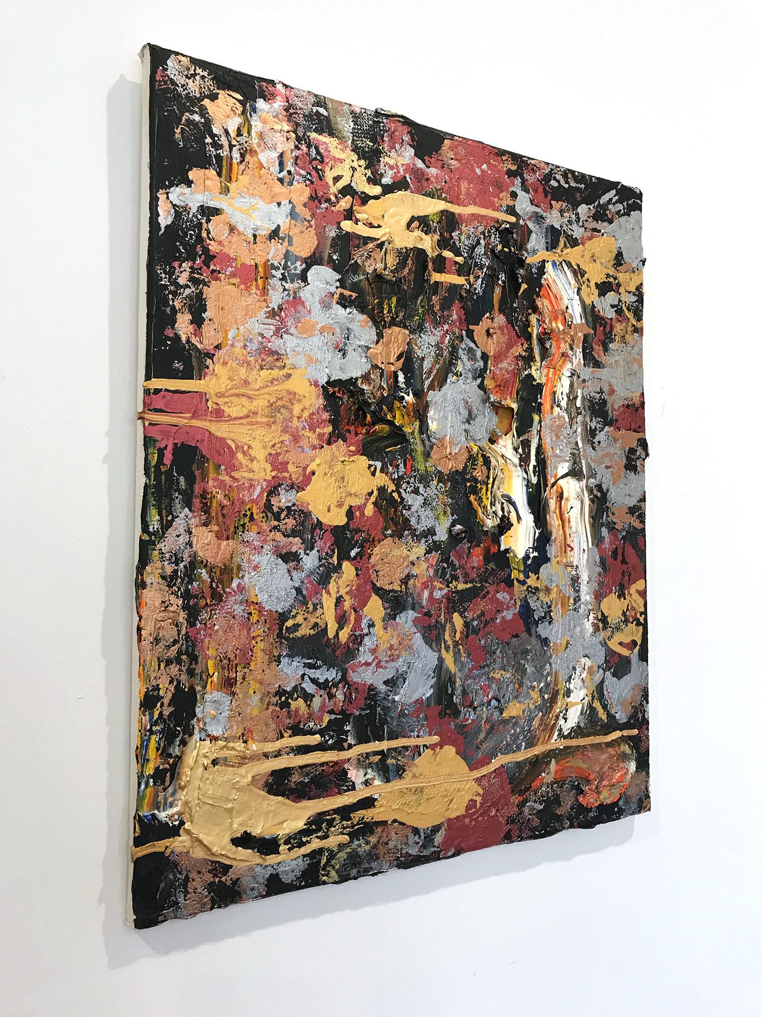 „Through it All“ Buntes zeitgenössisches Gemälde in Öl und Mischtechnik auf Leinwand – Painting von Cindy Shaoul