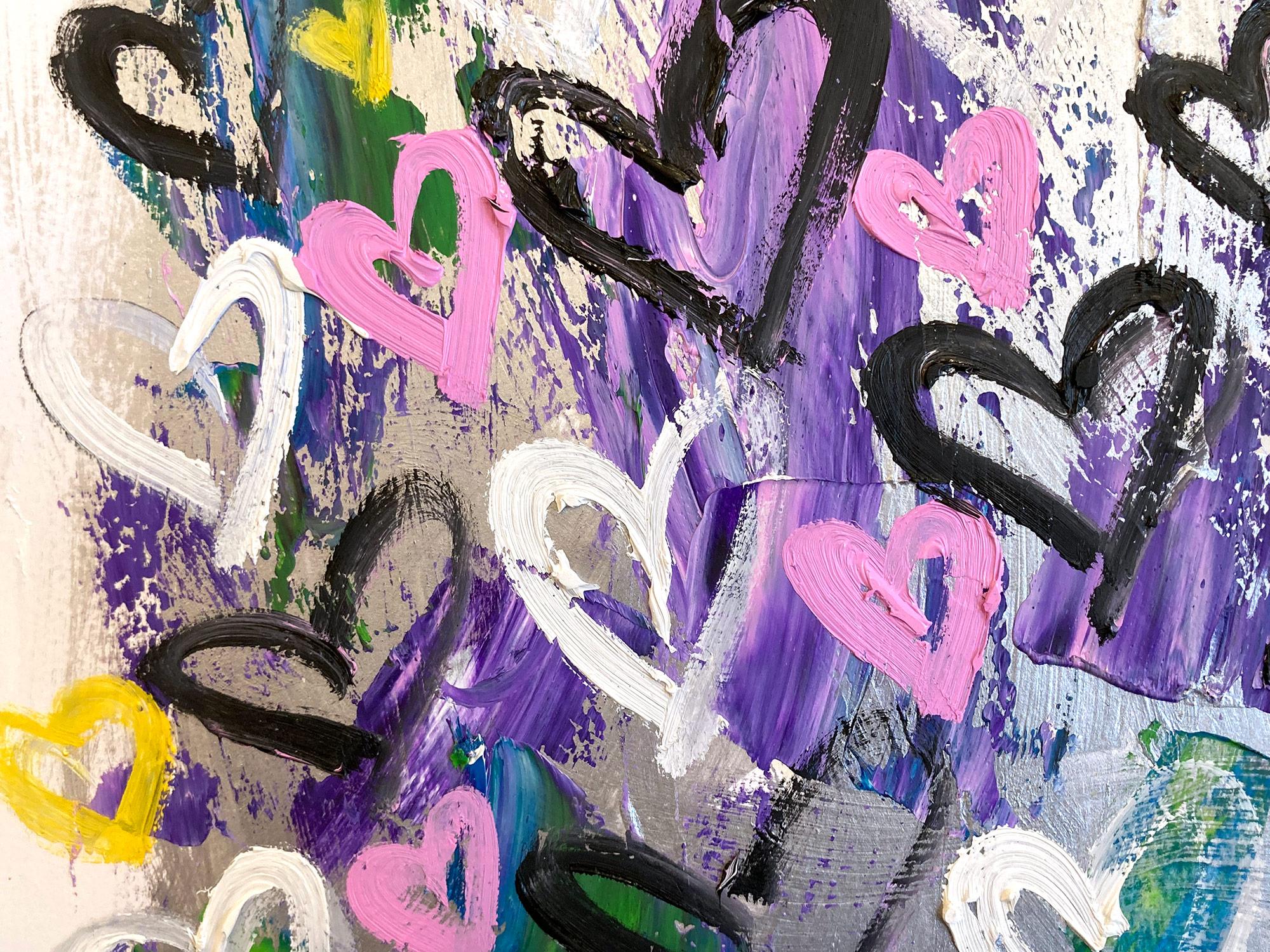 Motivated by bold color and fast brushwork, we are moved by the simplicity and thick textured acrylics and oils in these works. Shaoul’s “My Heart Collection” is a vibrant and energetic display of love encapsulated in these hearts on paper, leaving