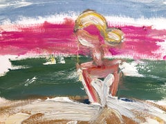„Venice in Saint Laurent“ Figurenkleid Französisch Haute Couture Ölgemälde auf Papier