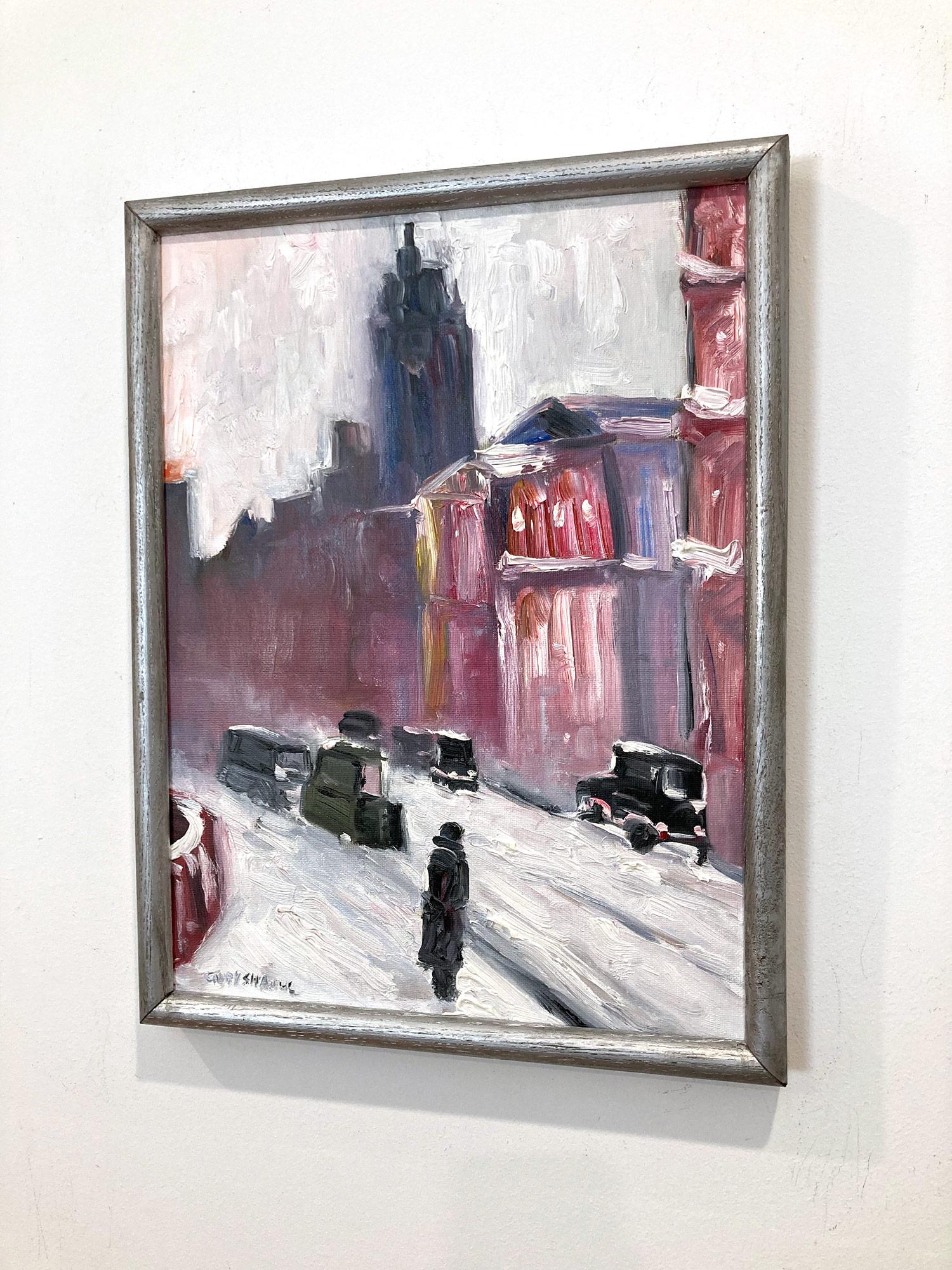 „View of the Empire State NYC in Snow“ Impressionistischer Aschenbecher im Stil der Ashcan School  im Angebot 12