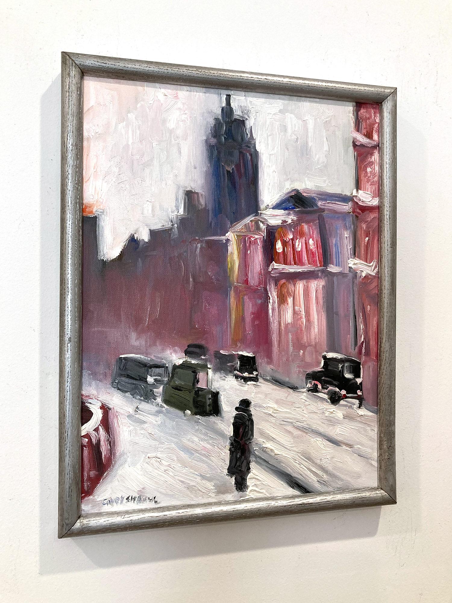 „View of the Empire State NYC in Snow“ Impressionistischer Aschenbecher im Stil der Ashcan School  im Angebot 13