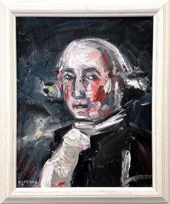 "Washington" George Washington Impressionistic Abstract Oil Painting on Canvas