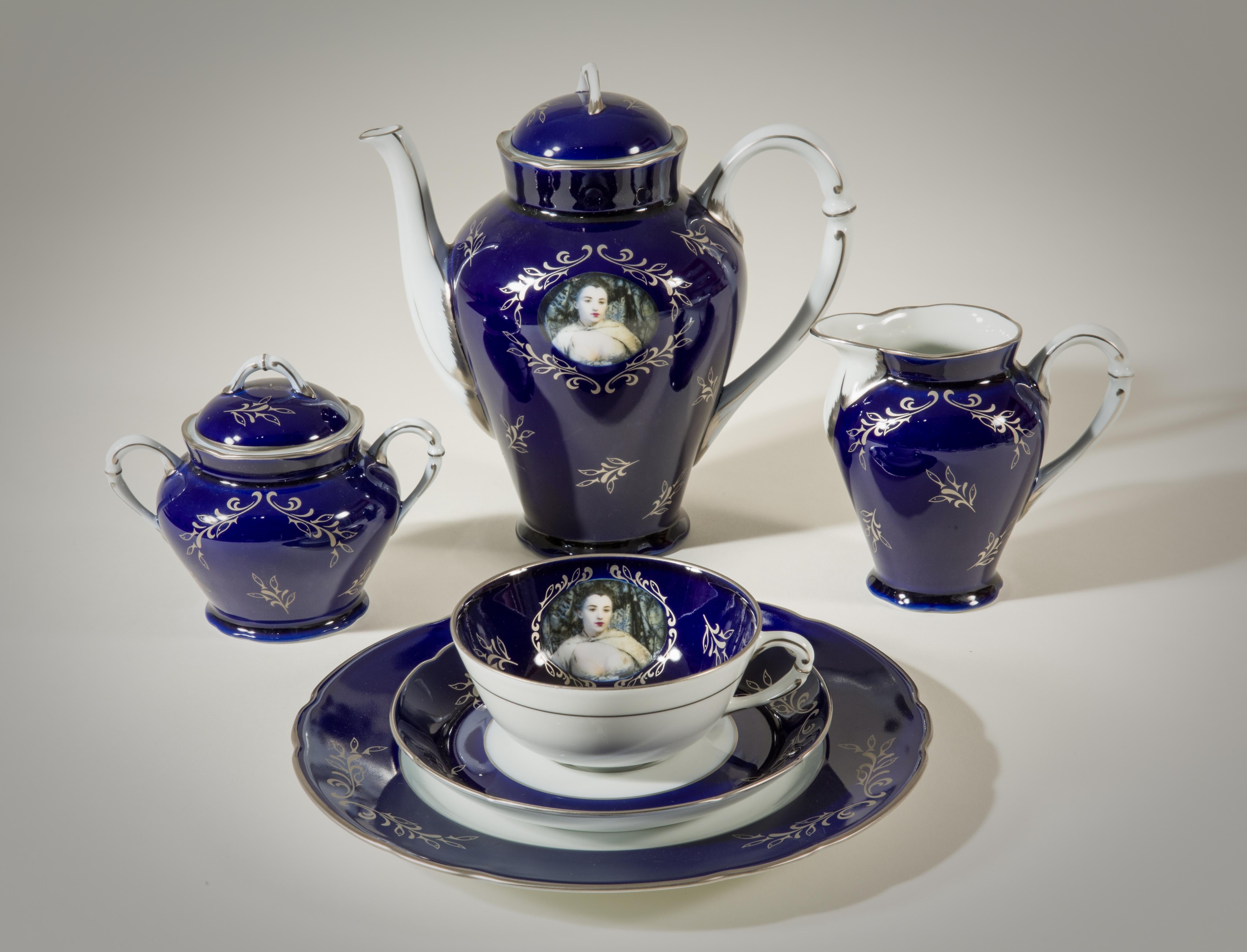 Madame de Pompadour (née Poisson) tea set - Mixed Media Art by Cindy Sherman