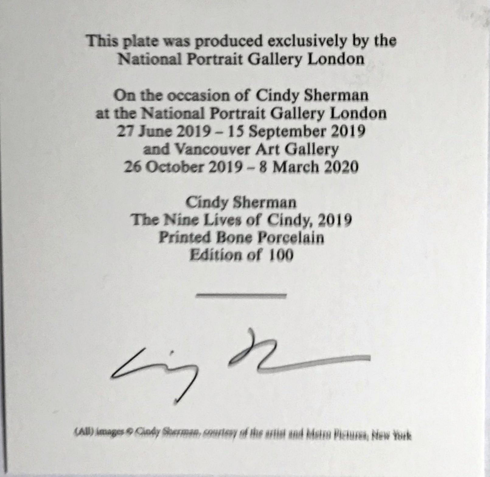 The Nine Lives of Cindy, porcelain plate & official COA in box Lt Edition of 100 - Beige Portrait Photograph by Cindy Sherman