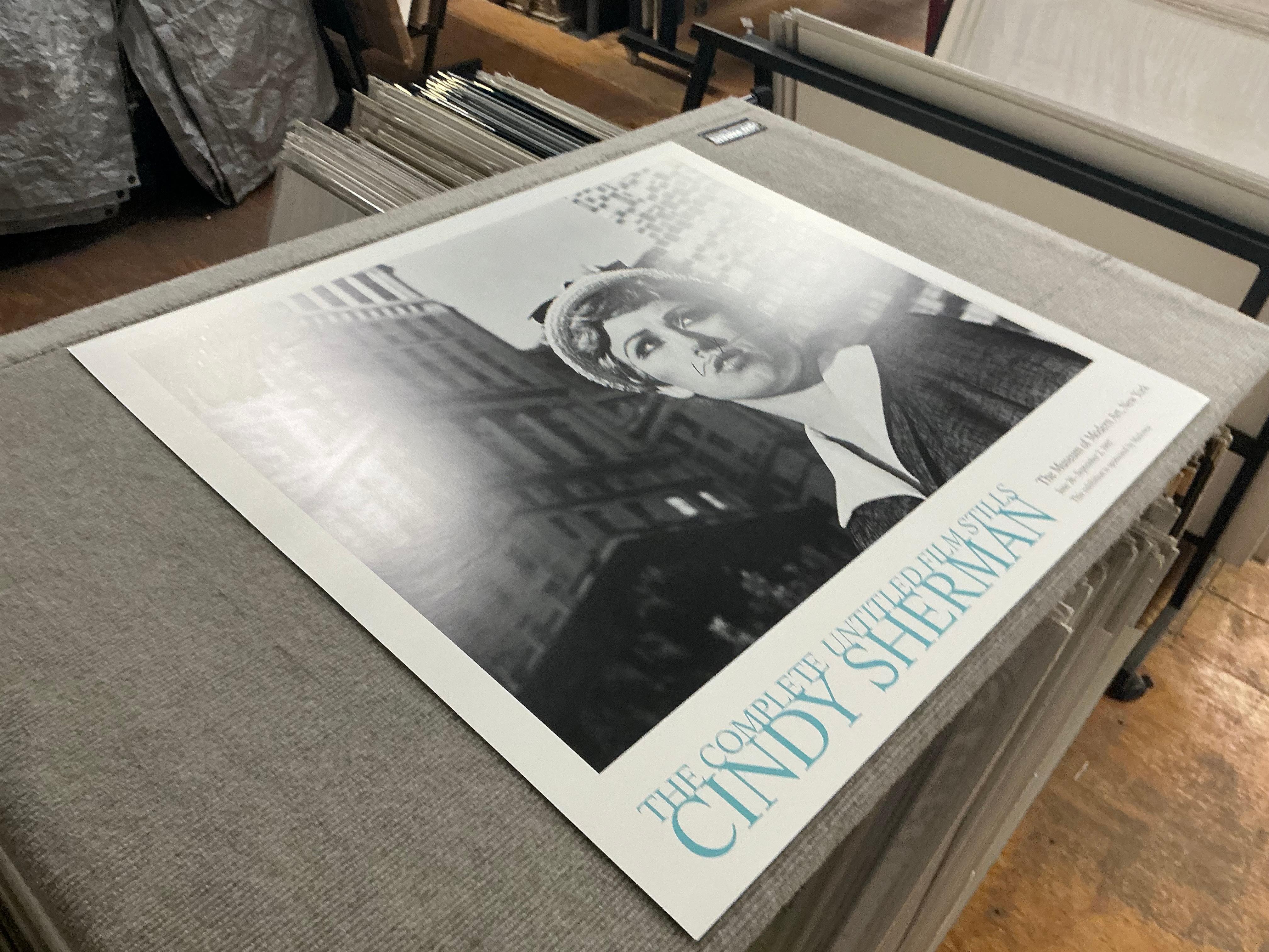 Original exhibition poster for Cindy Sherman at The Museum of Modern Art, New York in 1997. Hand signed in black marker in the forehead area. This signed poster is a unique opportunity for collectors and fans of Cindy Sherman to own a piece of art