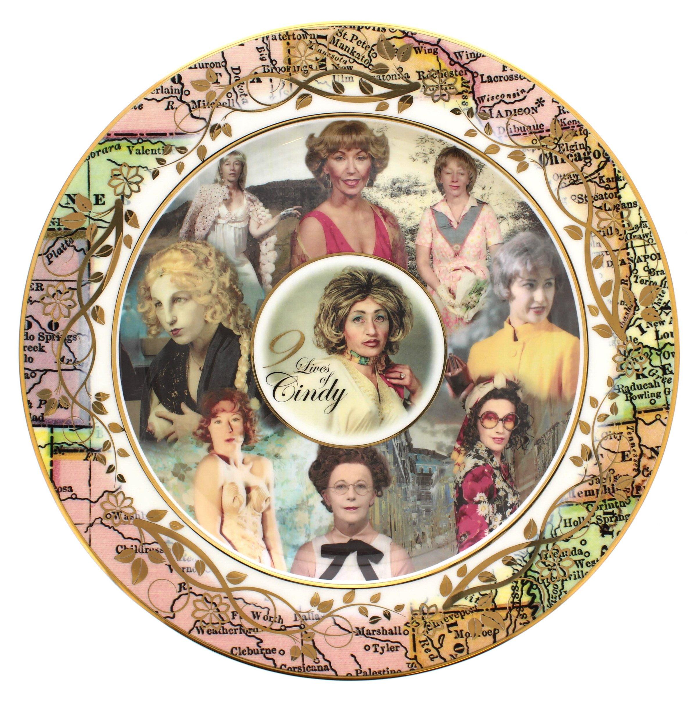 The Nine Lives of Cindy, porcelain plate & official COA in box Lt Edition of 100 - Mixed Media Art by Cindy Sherman