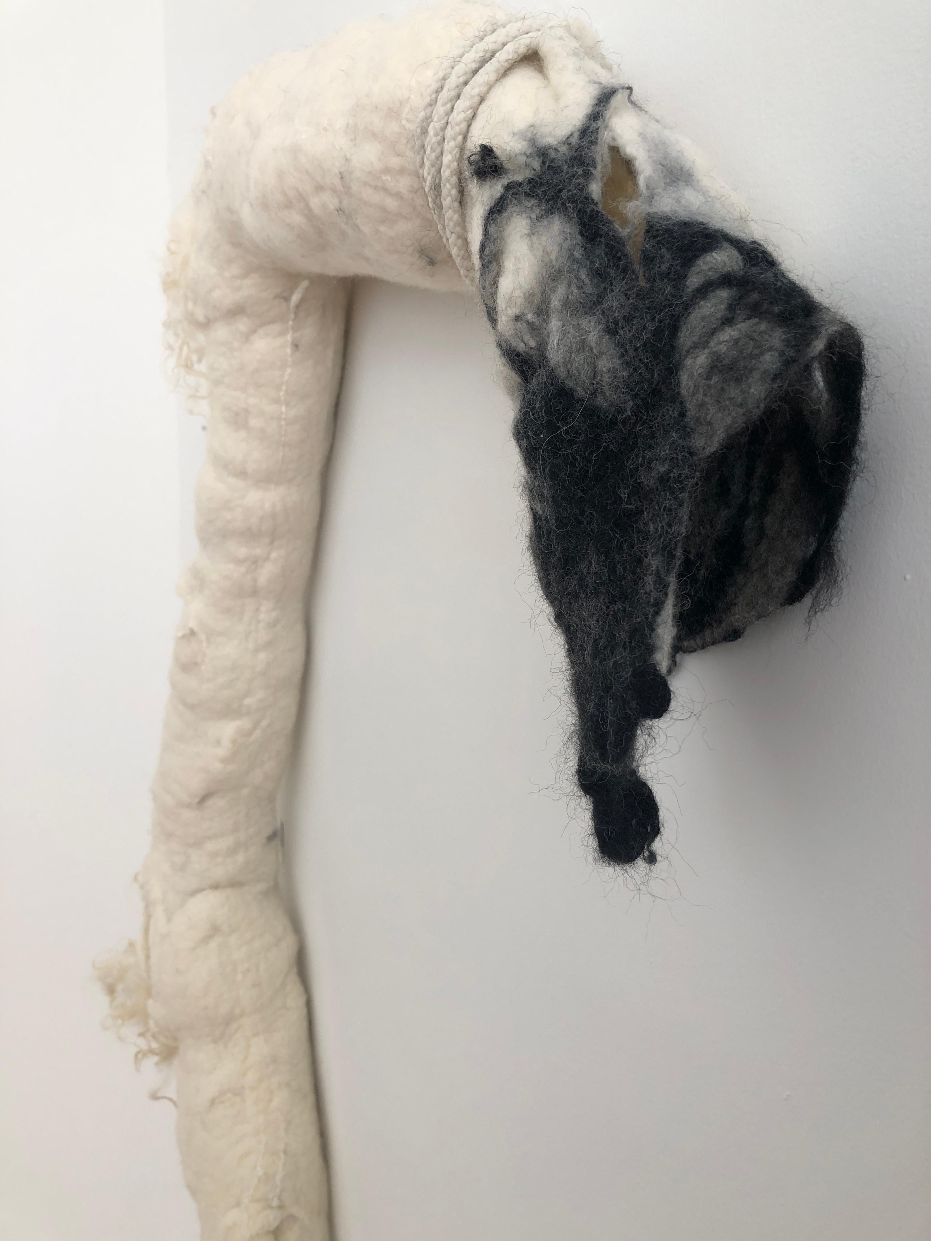 Fiber Art - STRANGER II, (wool, silk, cording) - Contemporary Mixed Media Art by Cindy Weil