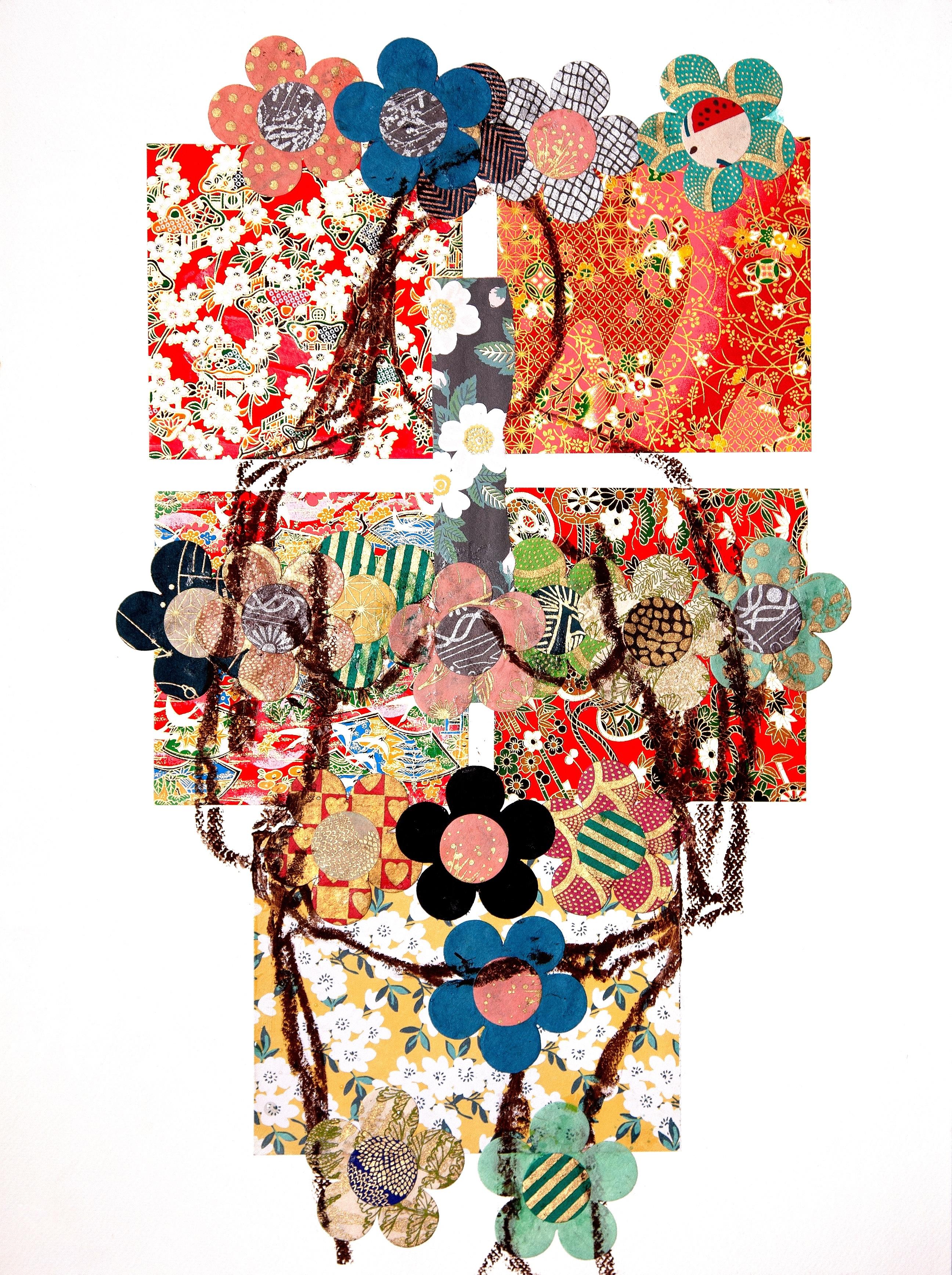 Eugenia in Bloom : mixed media collage - Mixed Media Art by Cindy Zaglin