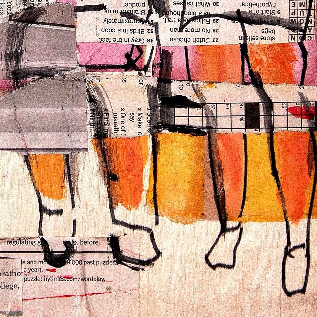Today's News : mixed media collage - Contemporary Mixed Media Art by Cindy Zaglin
