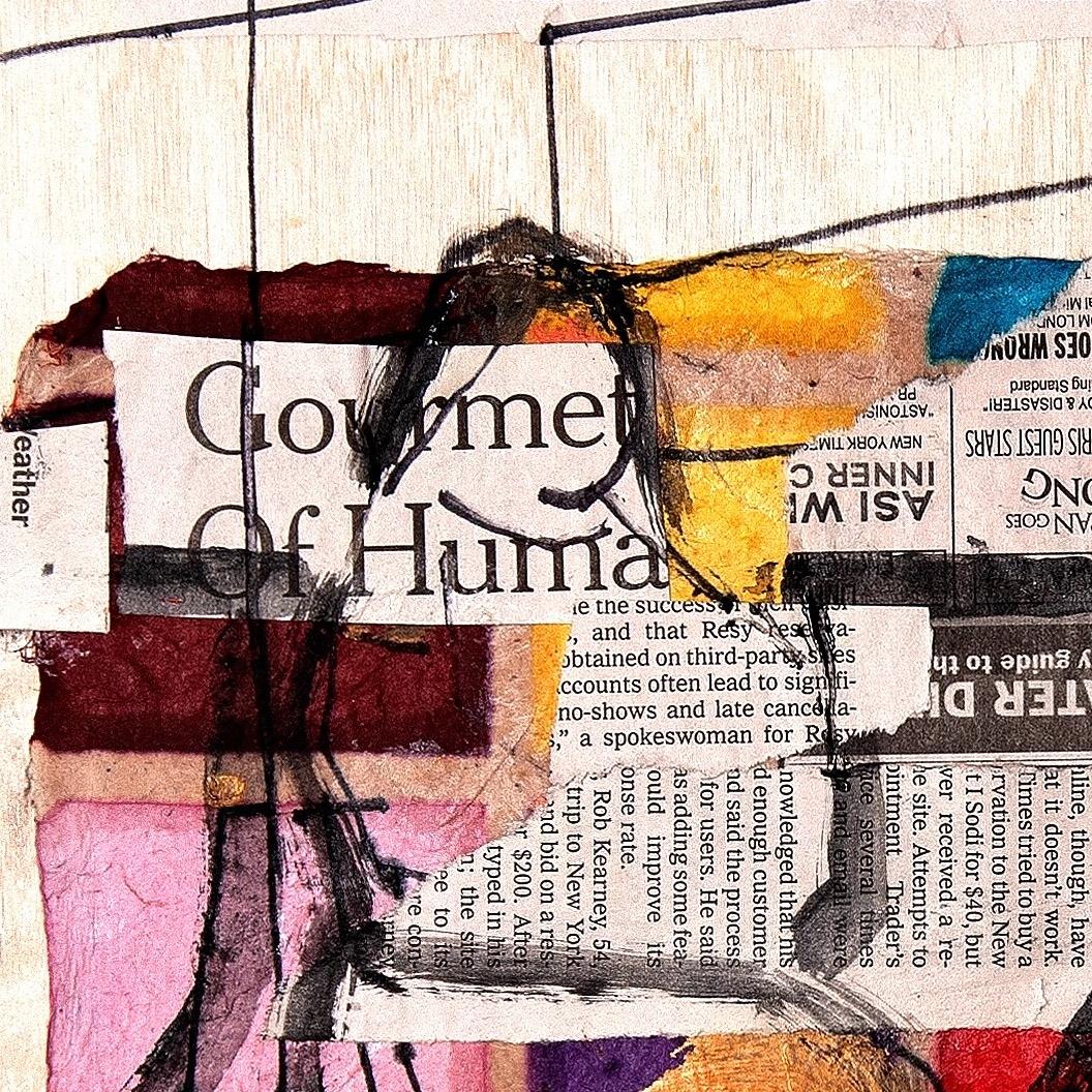 Contemporary collage by Cindy Zaglin.

Zaglin has been creating art since early childhood. Her current work has evolved from a representational depiction of subject matter, to an exploration of color and space and how that creates an emotion. Her
