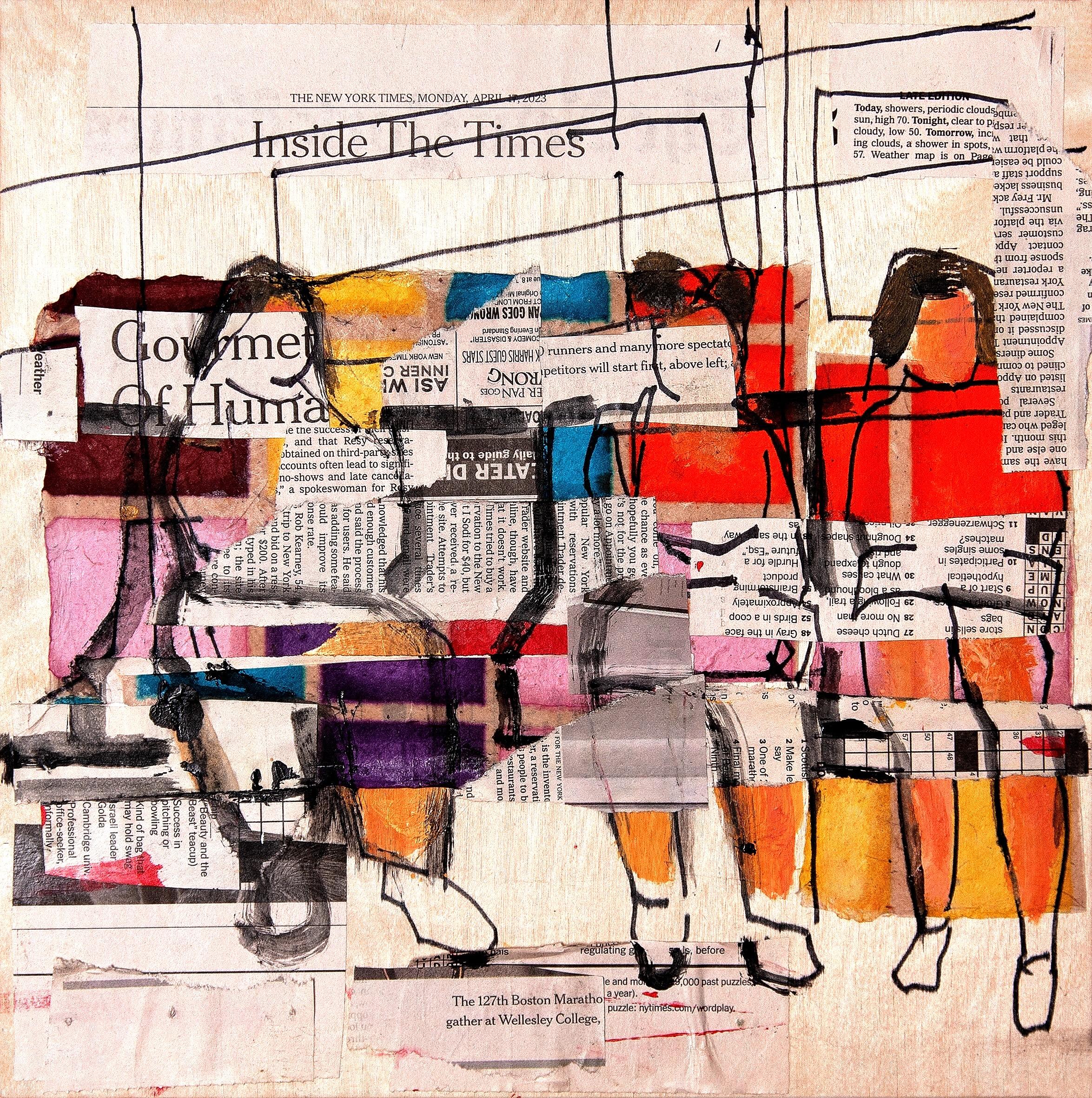 Today's News : mixed media collage - Mixed Media Art by Cindy Zaglin