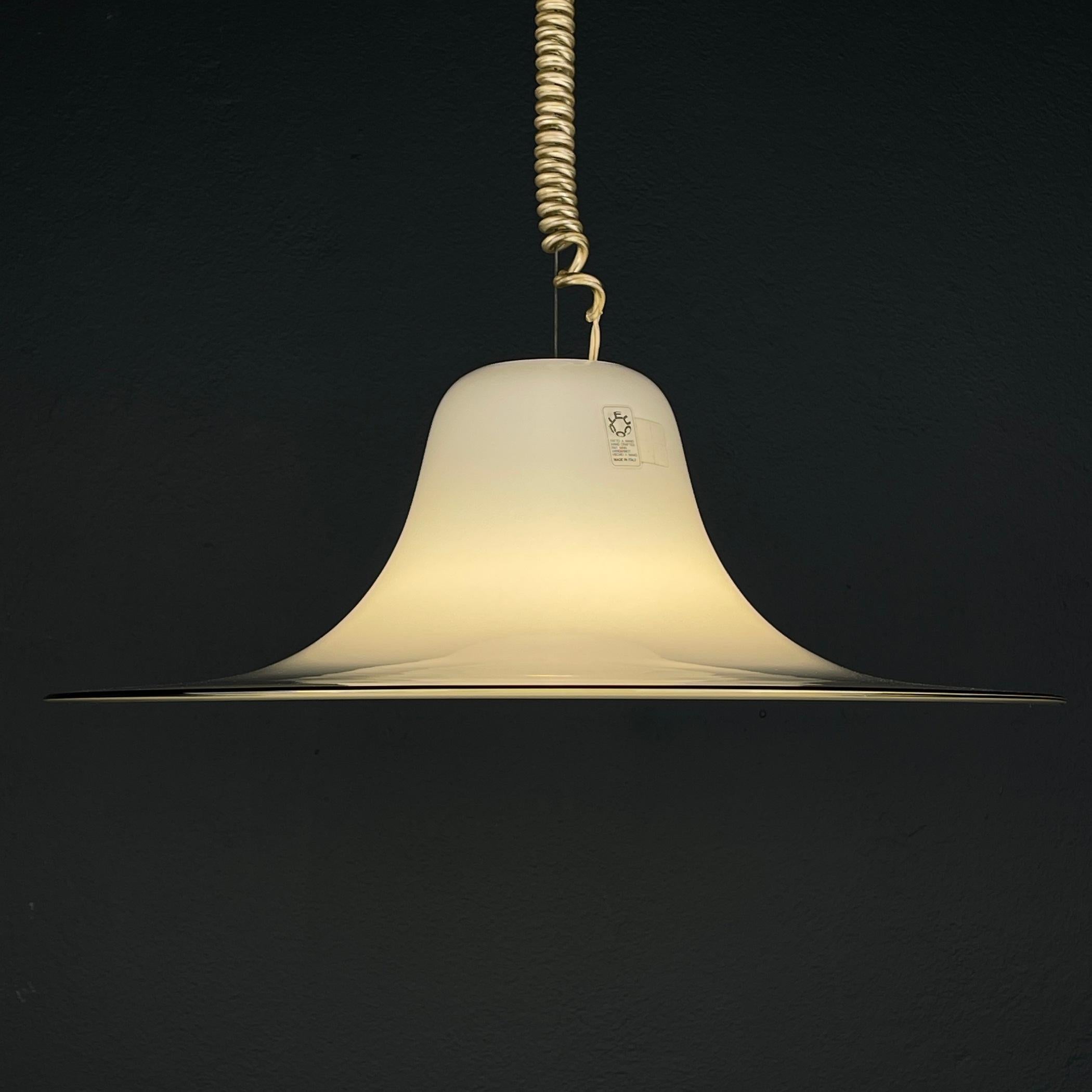 Cinea murano pendant lamp by Giusto Toso for Leucos Italy 1970s For Sale 3