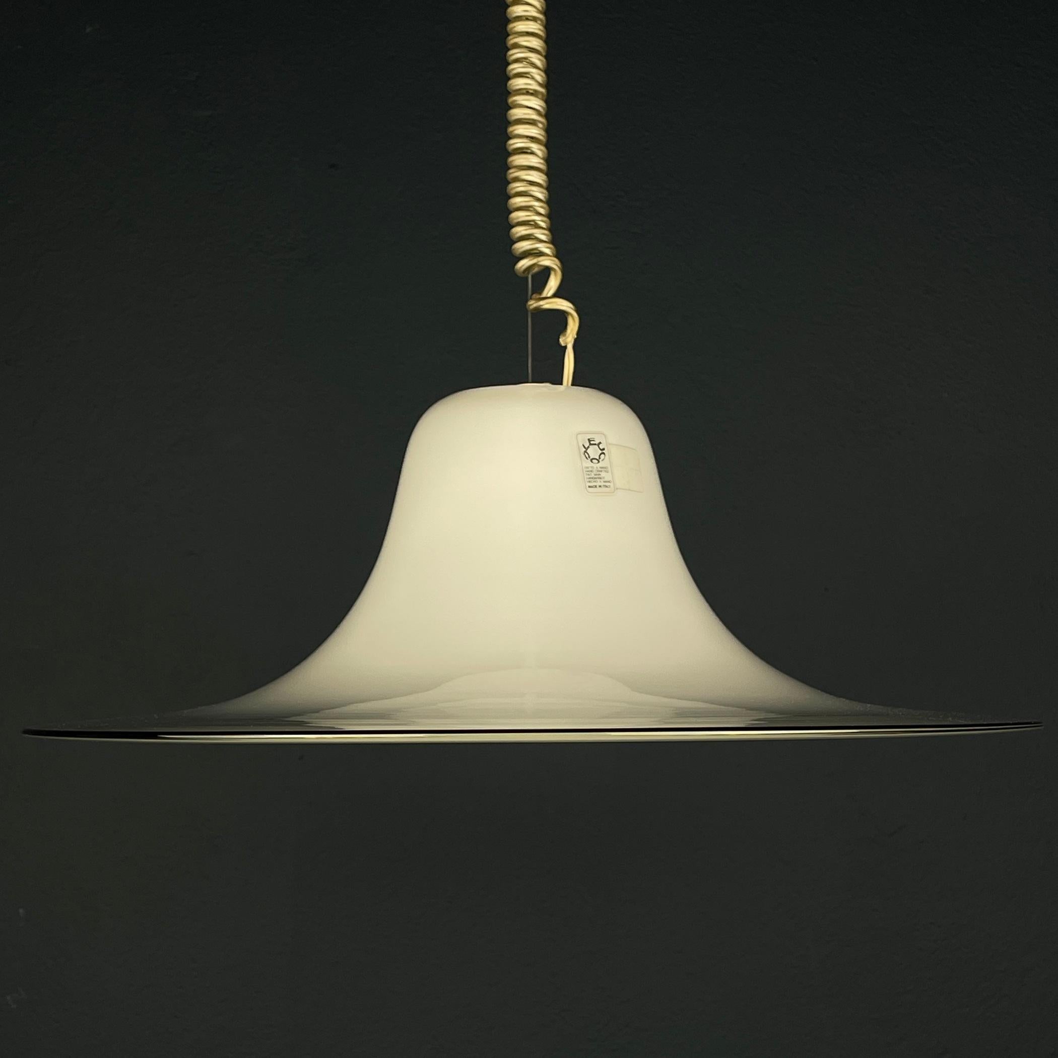 Cinea murano pendant lamp by Giusto Toso for Leucos Italy 1970s For Sale 6