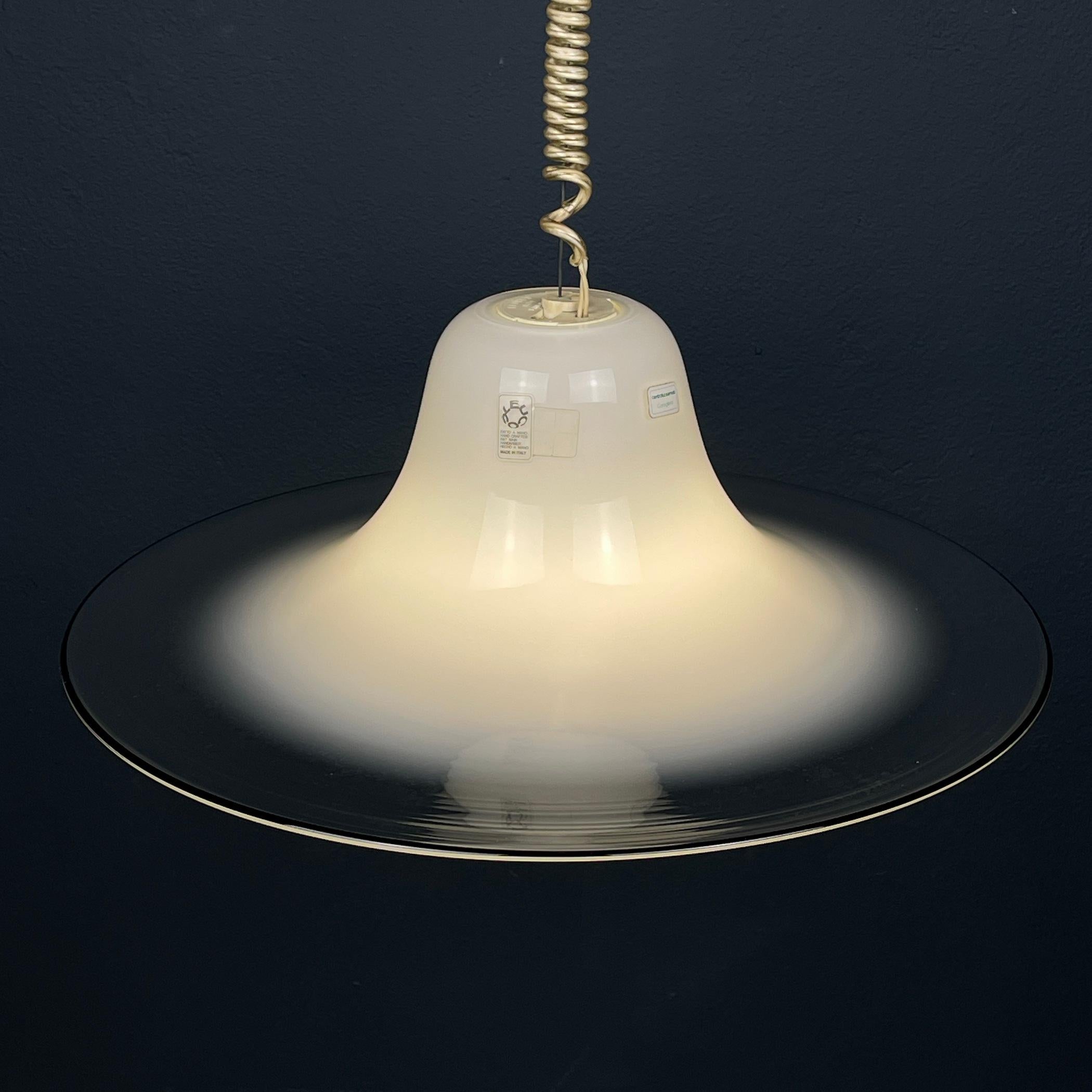 Mid-Century Modern Cinea murano pendant lamp by Giusto Toso for Leucos Italy 1970s For Sale