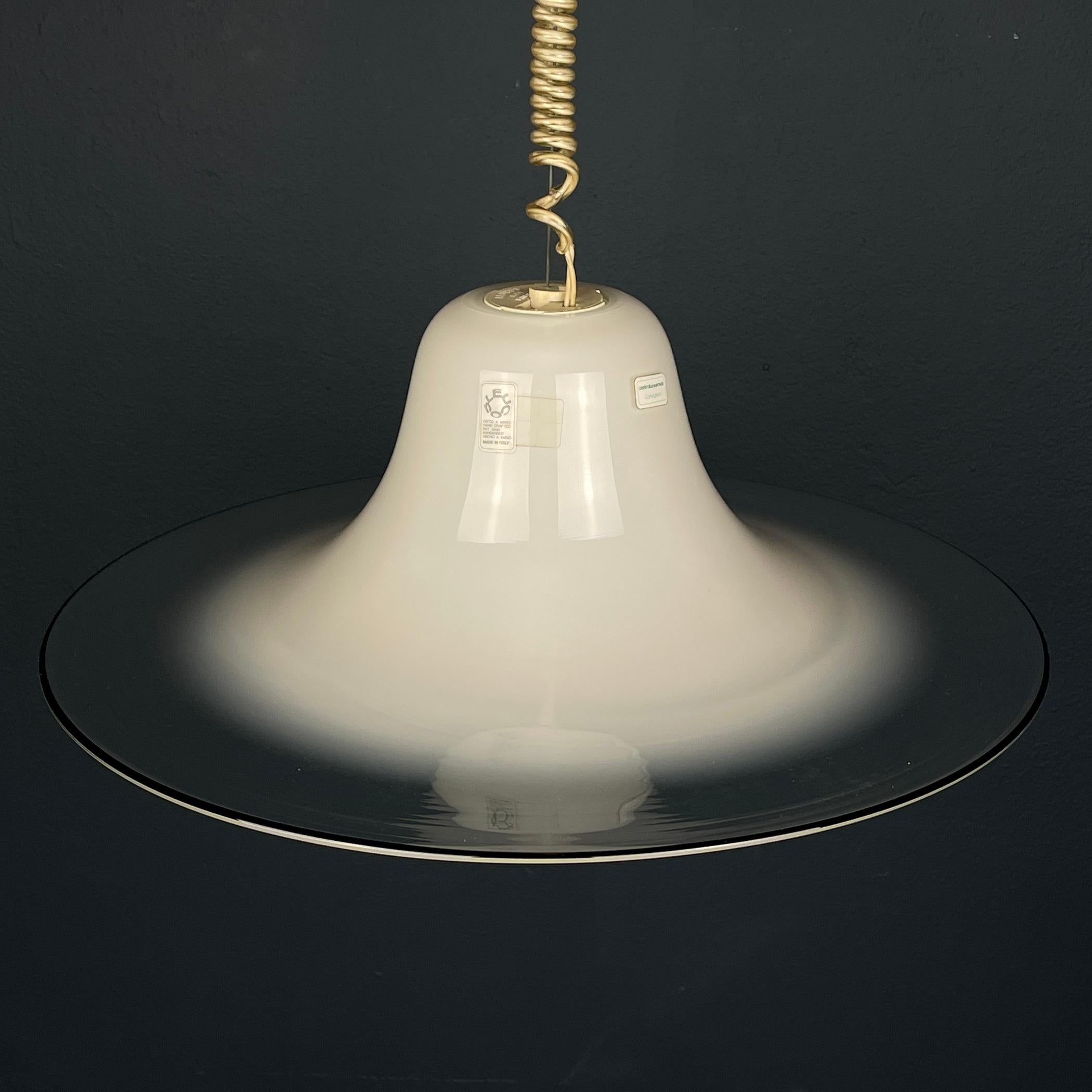 Italian Cinea murano pendant lamp by Giusto Toso for Leucos Italy 1970s For Sale