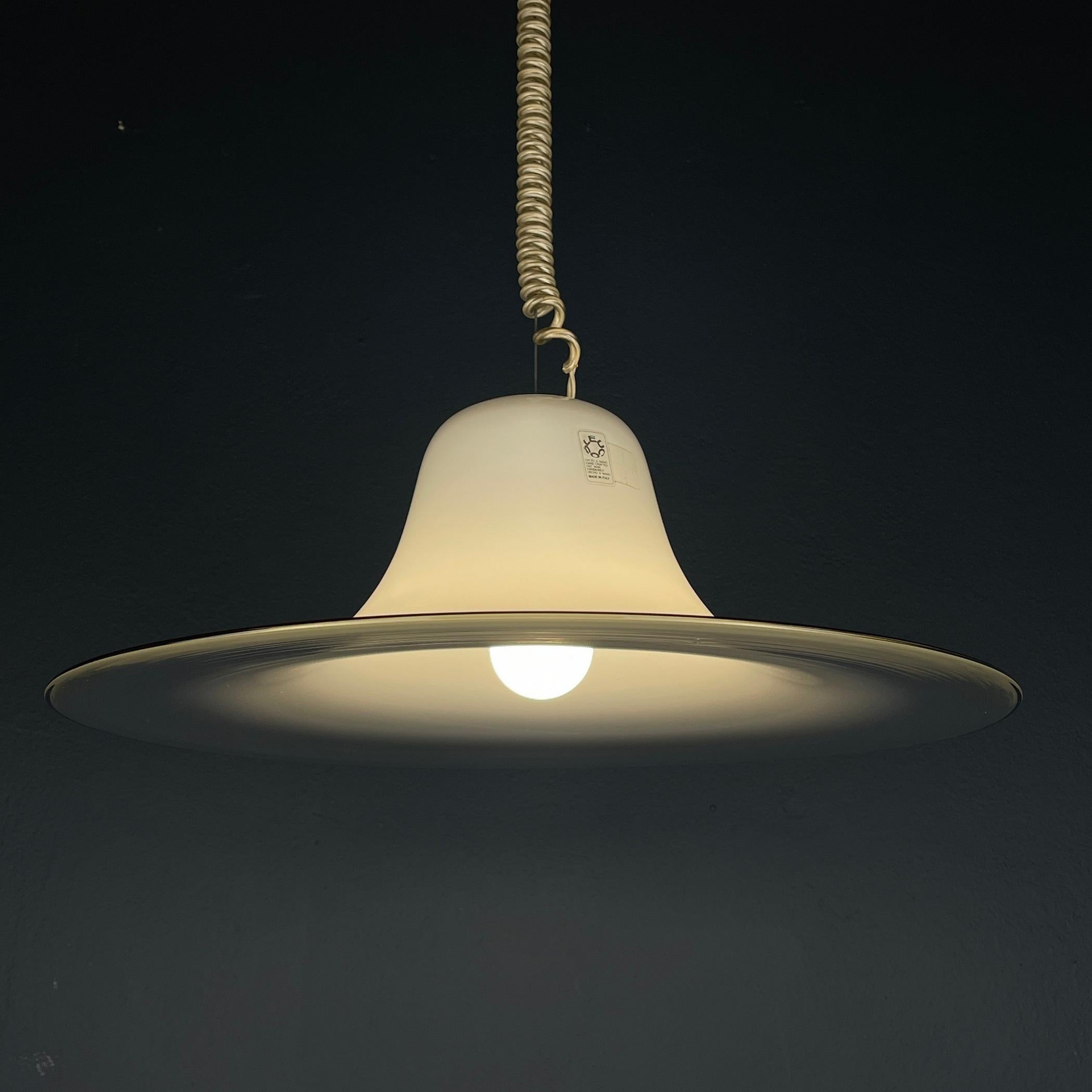 Cinea murano pendant lamp by Giusto Toso for Leucos Italy 1970s For Sale 1