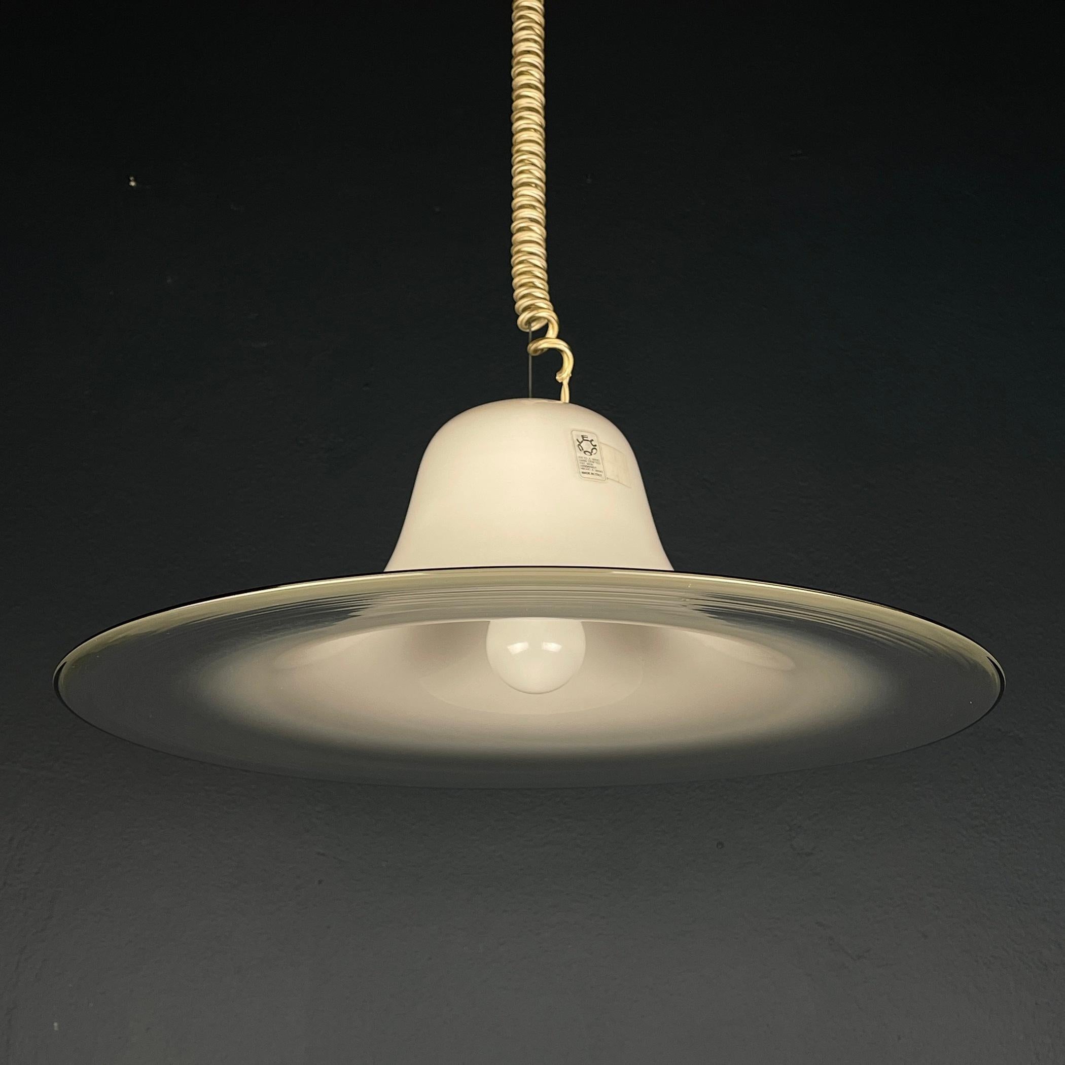 Cinea murano pendant lamp by Giusto Toso for Leucos Italy 1970s For Sale 2