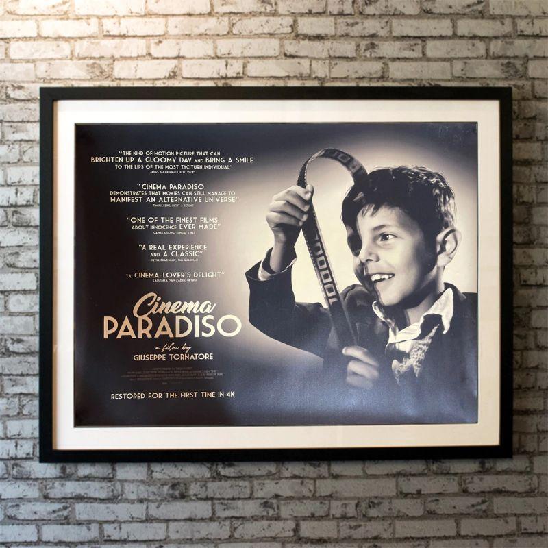 Cinema Paradiso, unframed poster, 2020RR

Origina British Quad (30 x 40 inches). A filmmaker recalls his childhood when falling in love with the pictures at the cinema of his home village and forms a deep friendship with the cinema's