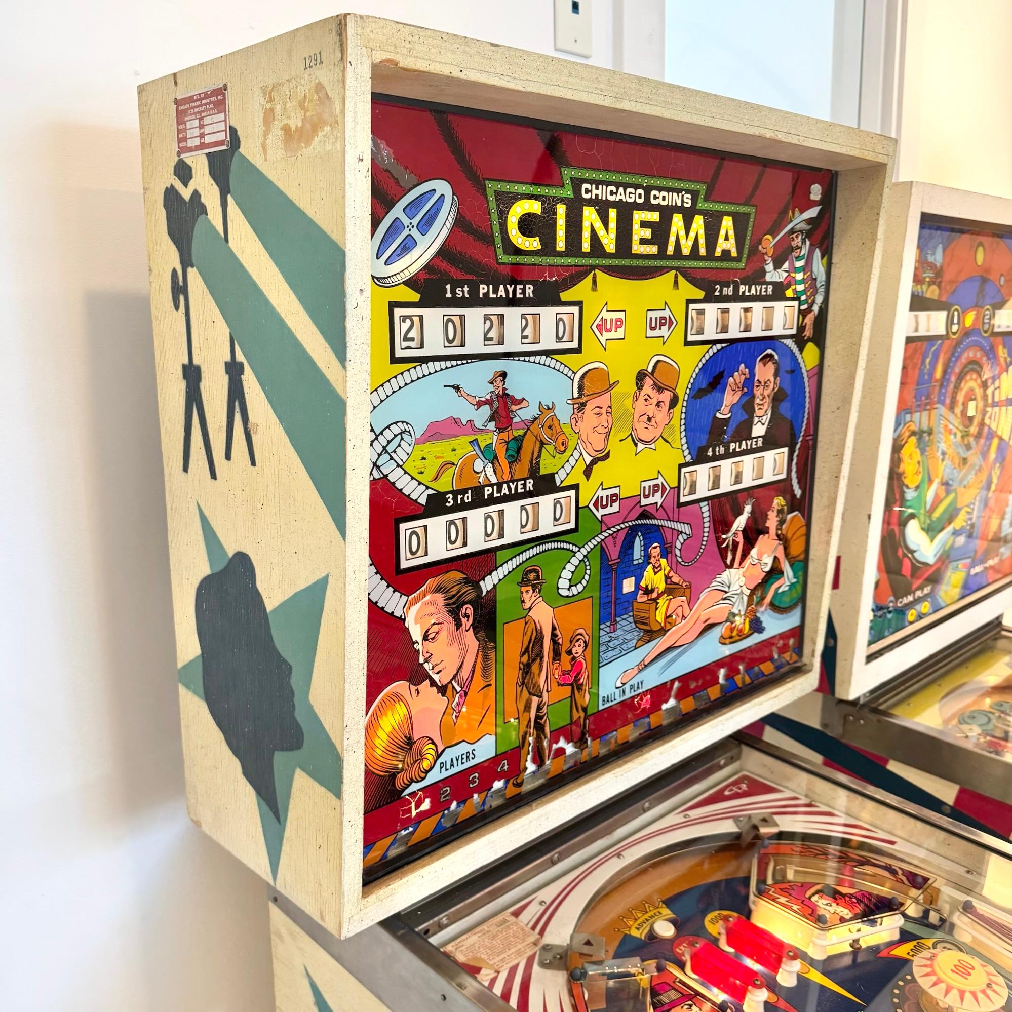 Juego de Arcade Cinema Pinball, 1976 EE.UU. Estadounidense en venta