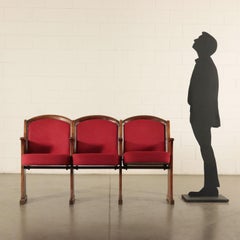 Cinema Seats, Solid Wood Plywood Foam and Fabric, Italy, 1960s