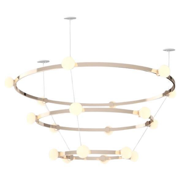 Araña Cinema Triple Tiers de RBW con 18 colgantes y acero chapado