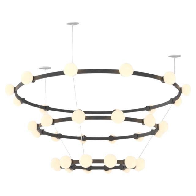Cinema Triple Tiers Chandelier by RBW with 36 Pendants and Powder Coated Steel