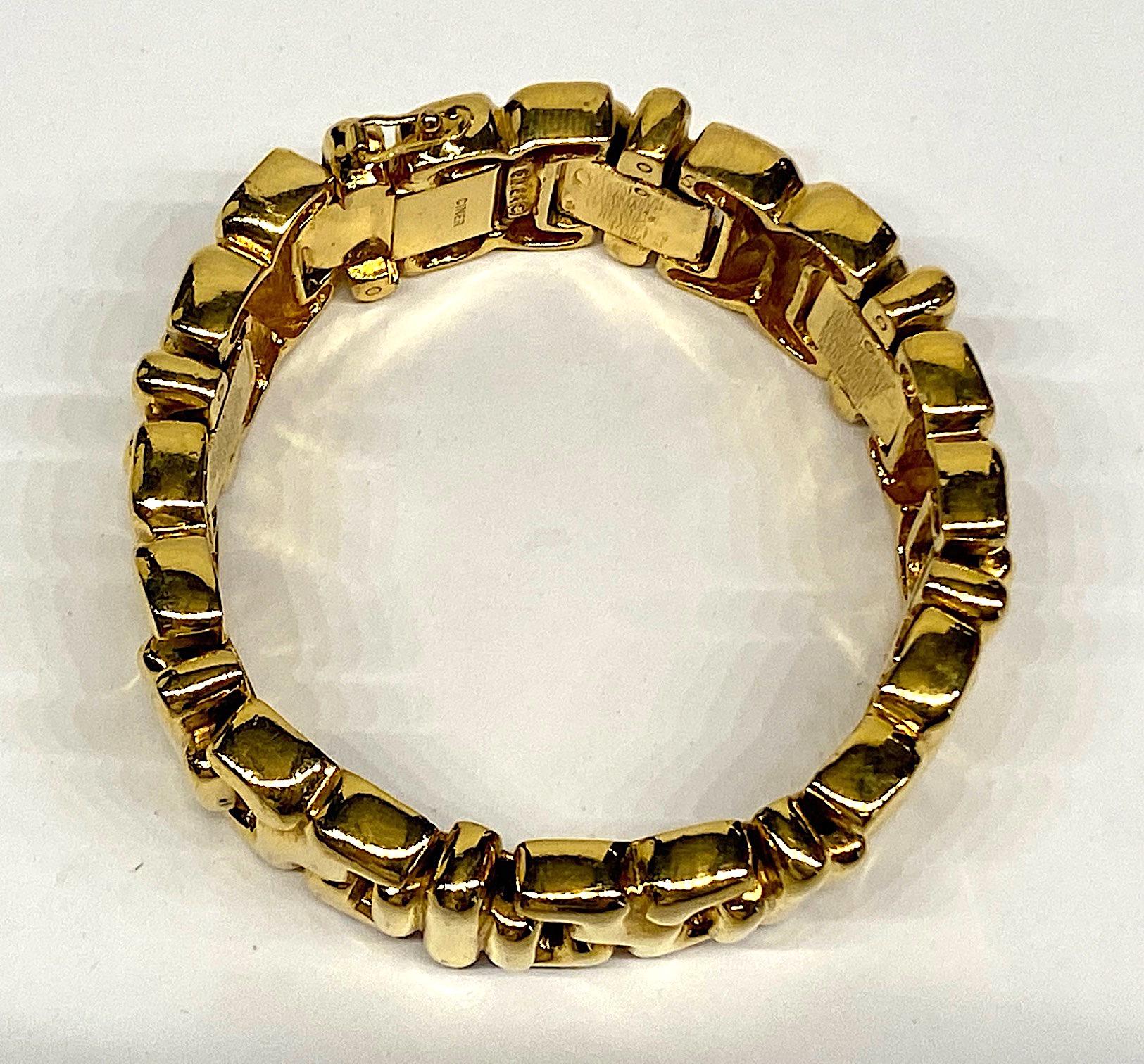 Ciner 1980s Abstract Gold Link Bracelet 5