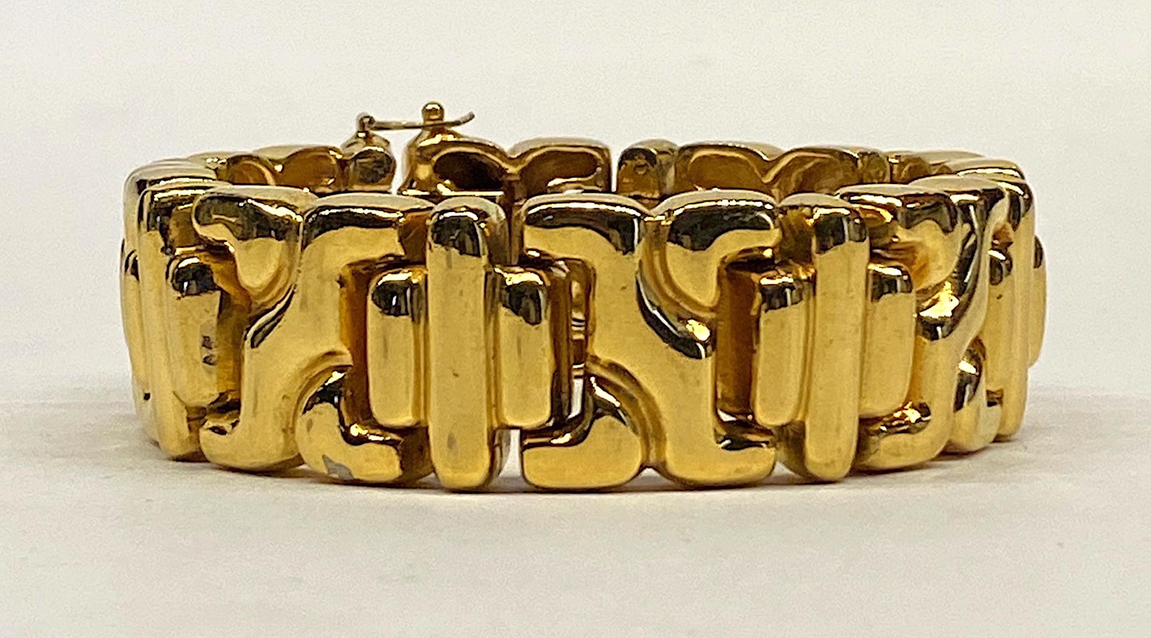 Ciner 1980s Abstract Gold Link Bracelet 6