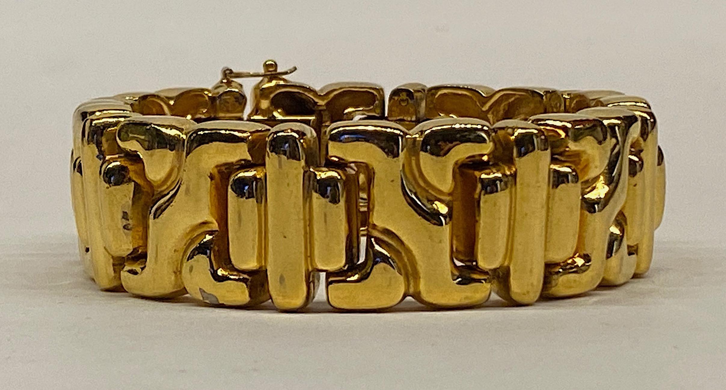 Ciner 1980s Abstract Gold Link Bracelet 7