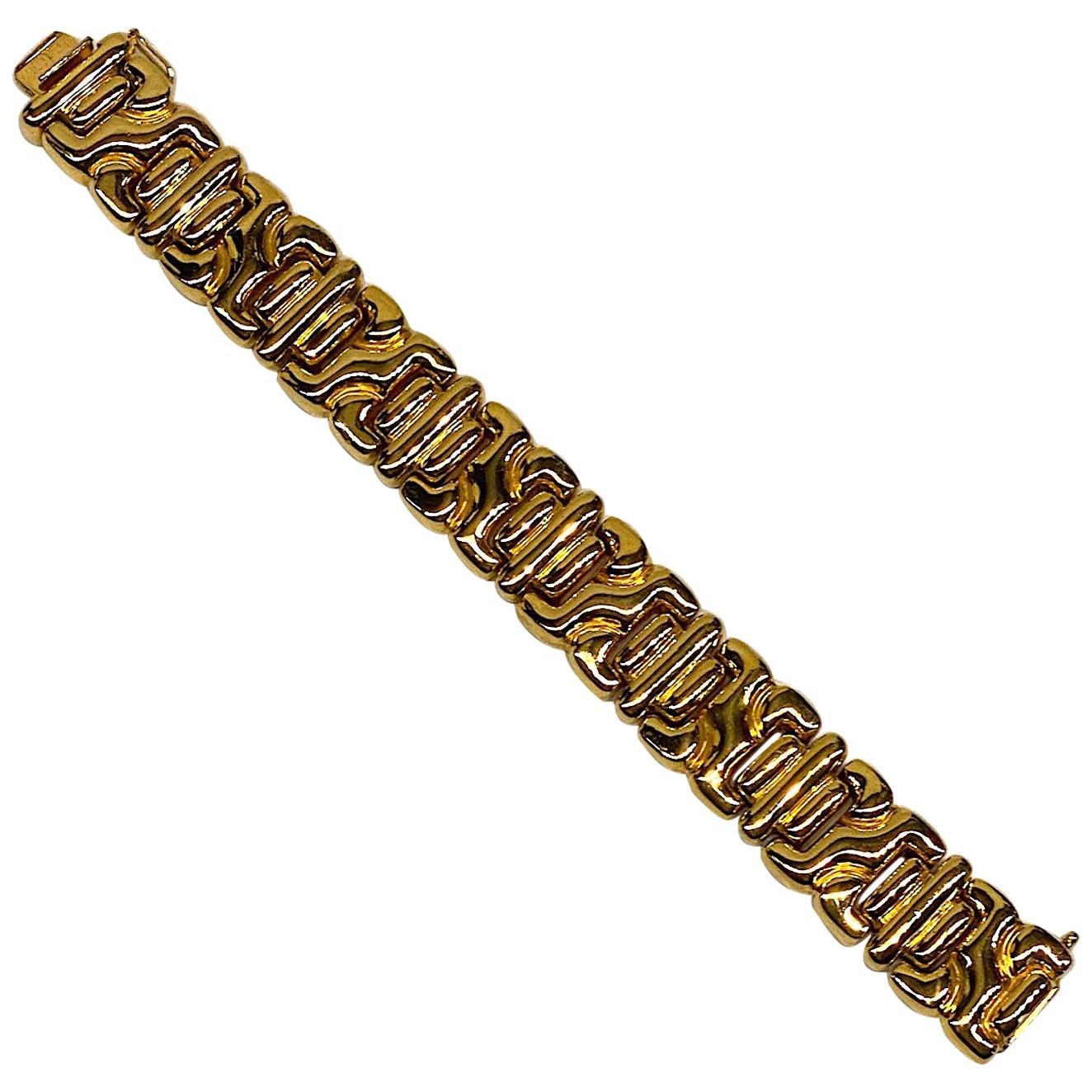 Ciner 1980s Abstract Gold Link Bracelet