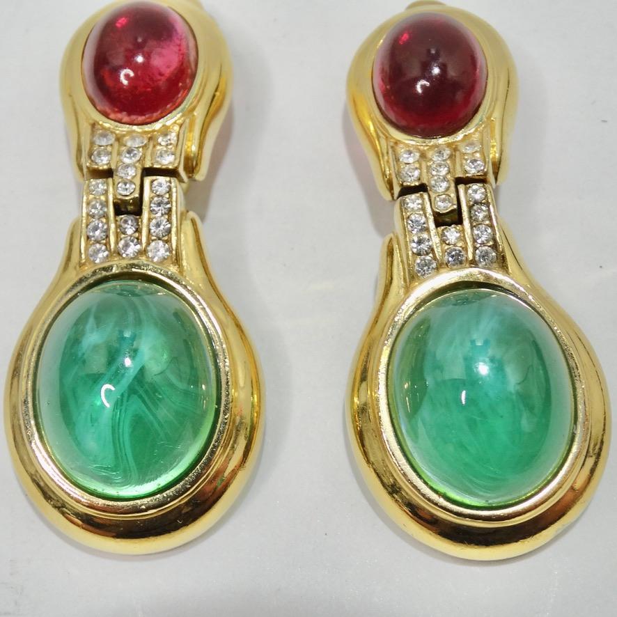 Ciner 1980s Gold Plated Earrings In Excellent Condition For Sale In Scottsdale, AZ