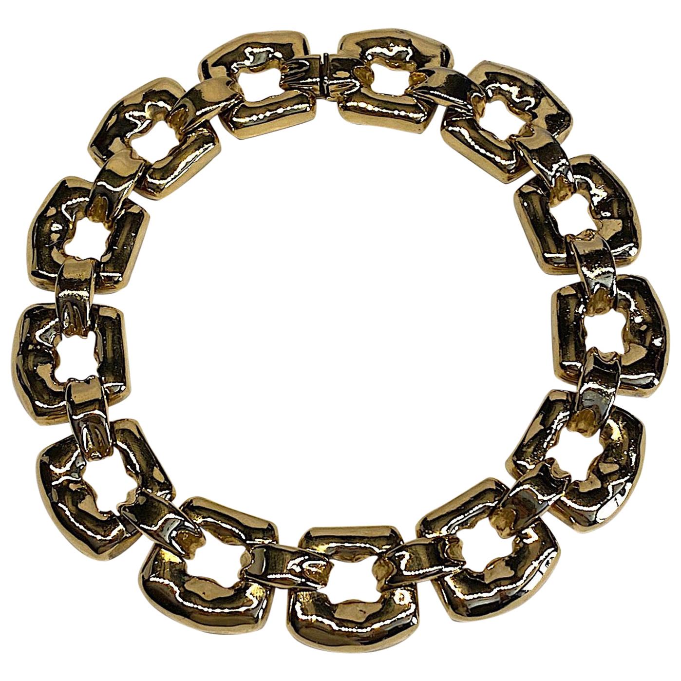 Ciner 1980s Large Link Gold Necklace