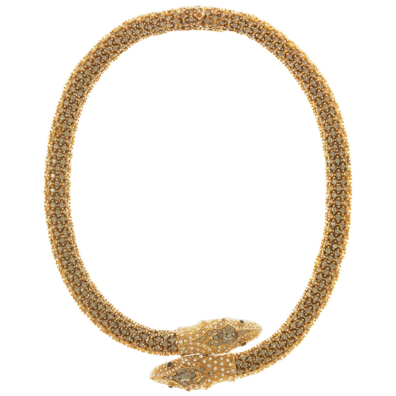 CINER Black Diamond Snake Necklace For Sale