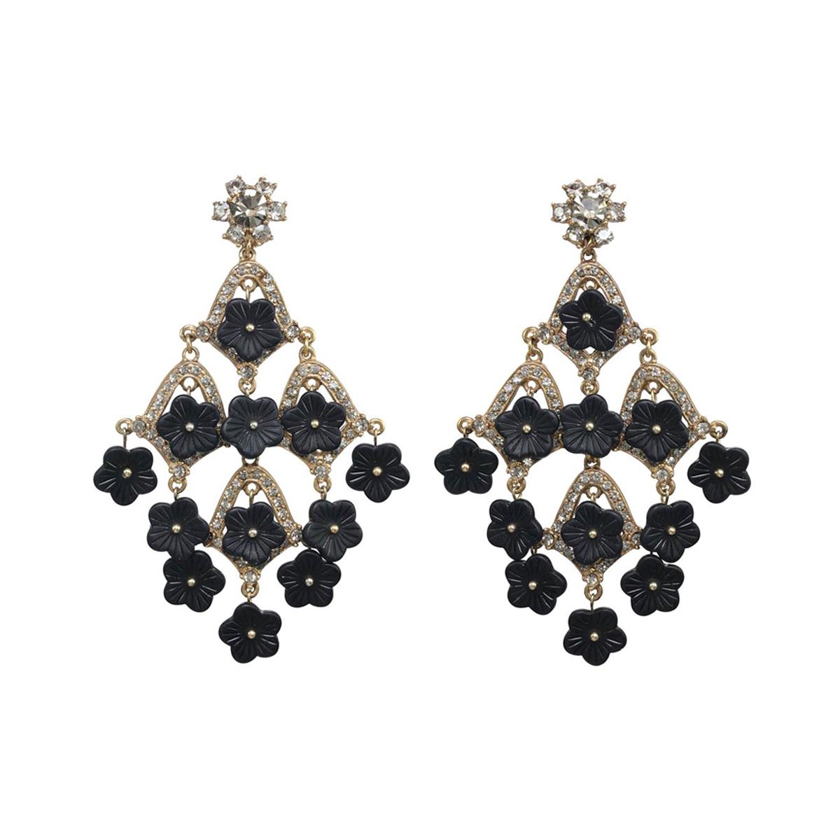 Oscar de la Renta Beautiful New Vintage Pearls + Rhinestones Chandelier