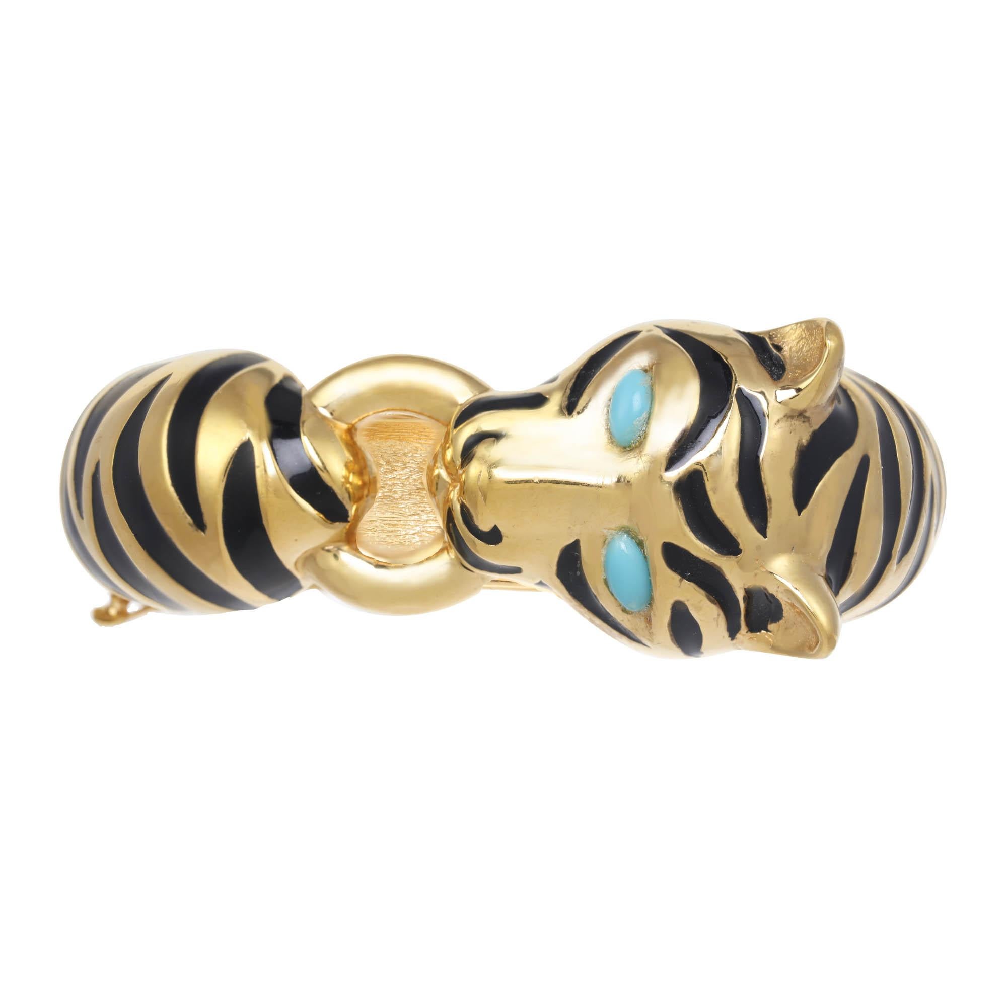 The Tiger Animal Bracelet is a fierce addition to your jewelry collection.

PLEASE NOTE: The pieces available are not vintage and are not reproductions. 
CINER uses original models to produce our jewelry today. 
If you would like to custom order