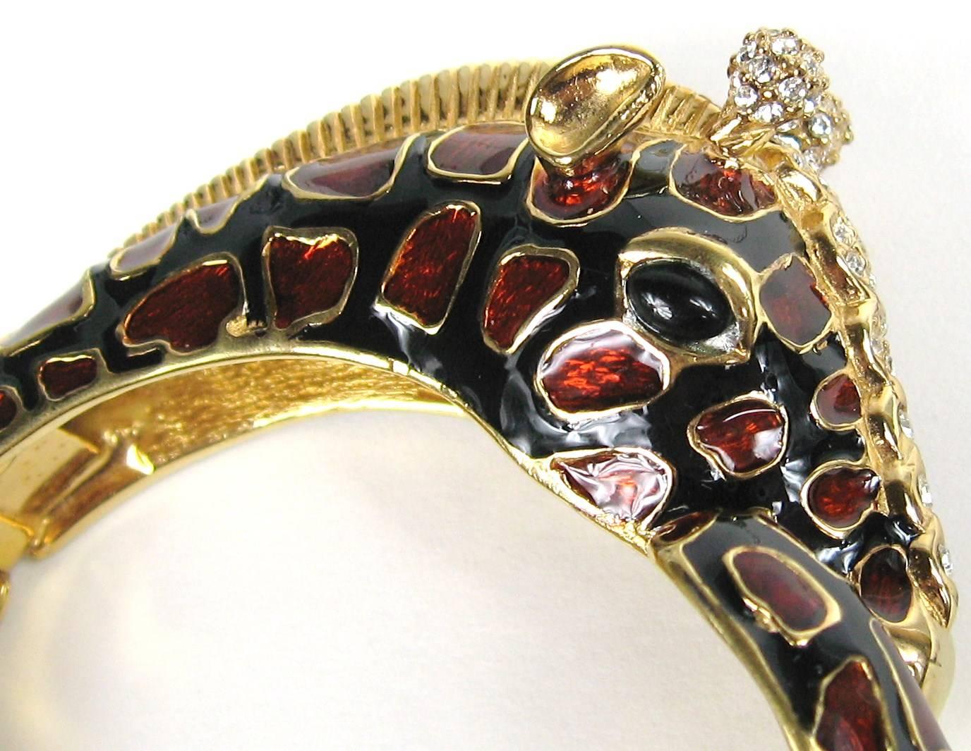 Women's  Ciner Bracelet Giraffe Swarovski Crystal Bangle New, never worn 1980s  For Sale