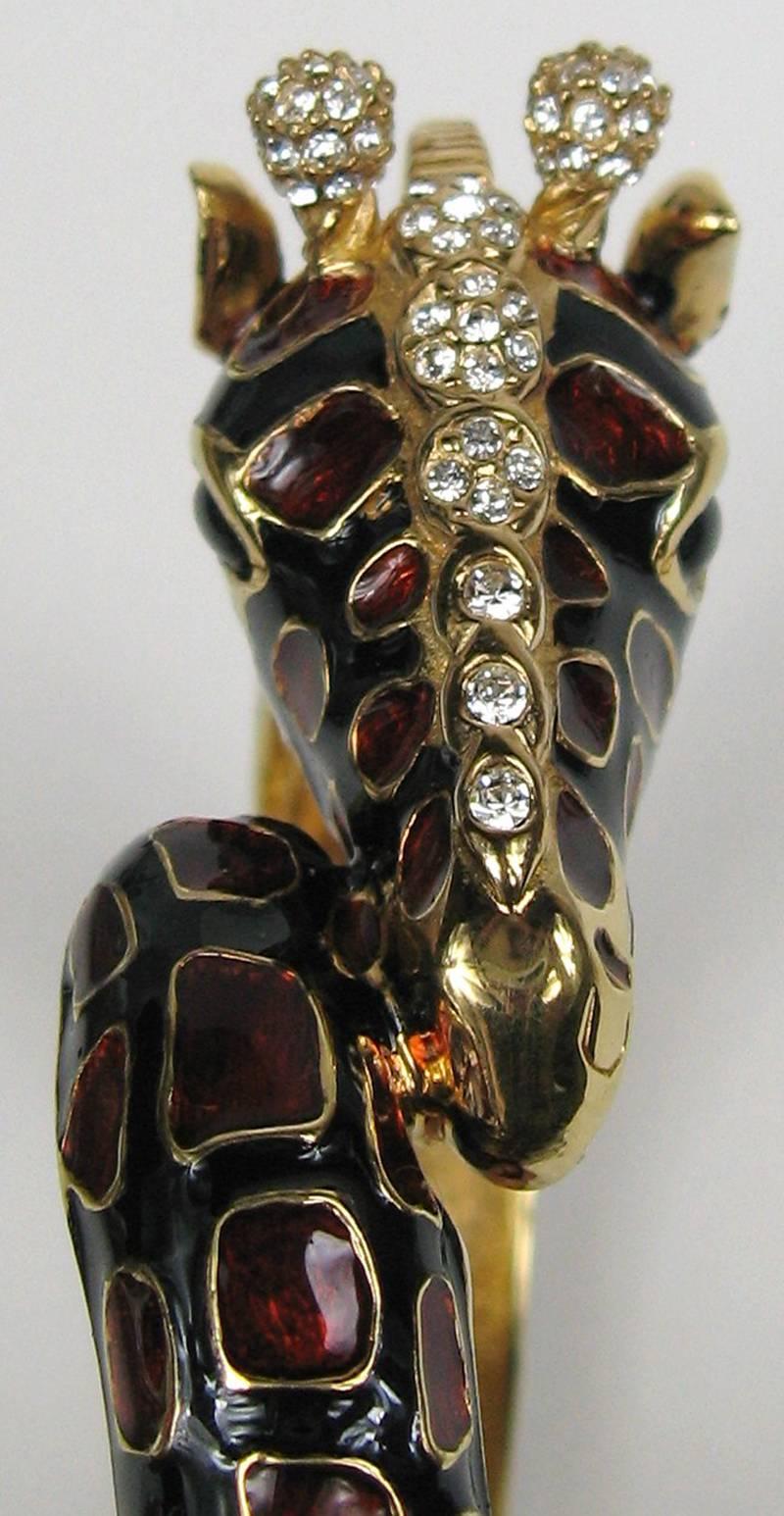 Bracelet Ciner Giraffe Bracelet jonc en cristal Swarovski Nouveau, jamais porté, années 1980 en vente 1