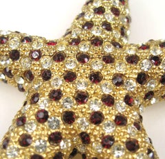 Ciner Brooch Swarovski crystal Starfish Pin New Old Stock 1980s