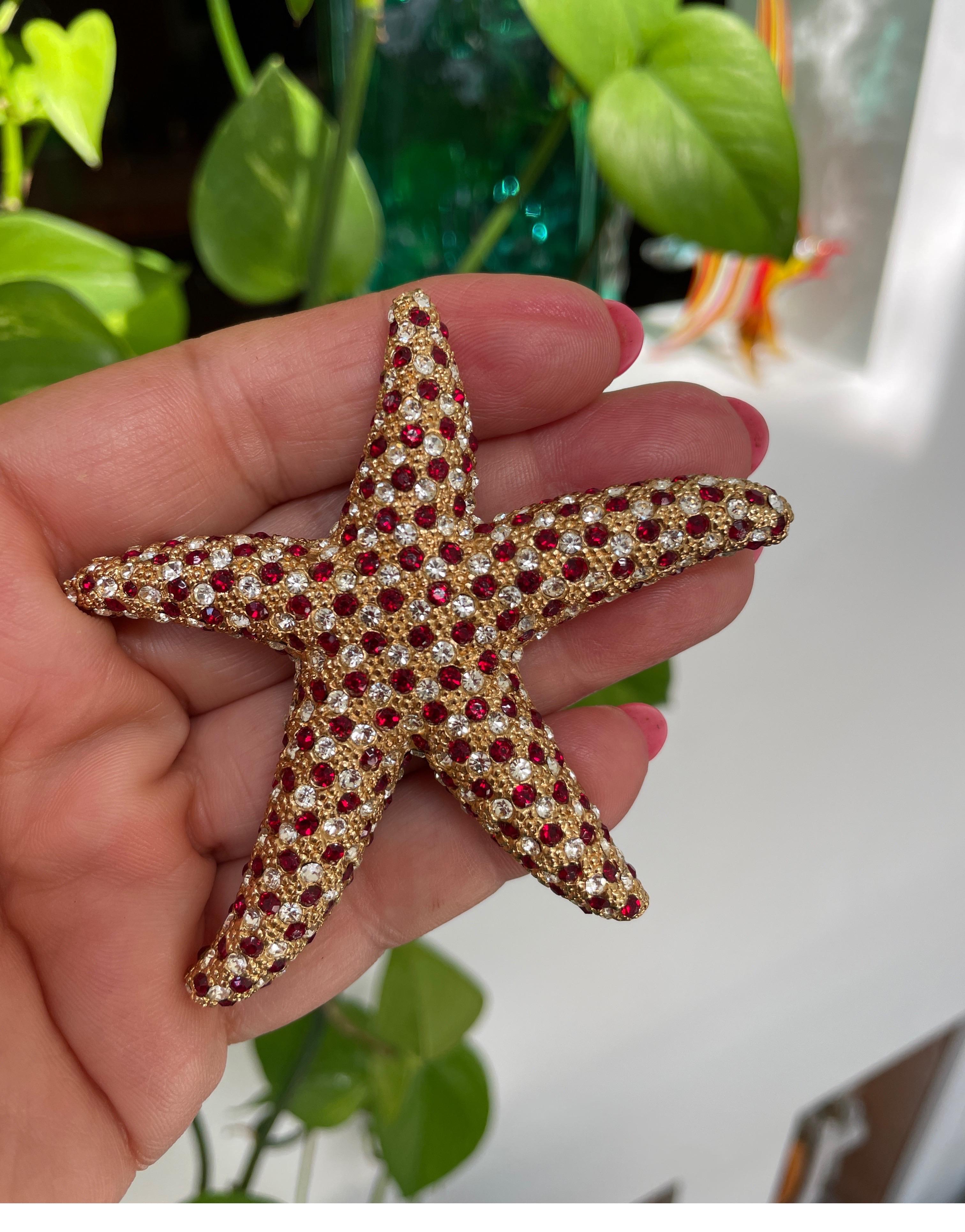 Broche Ciner étoile de poisson étoile en cristal Swarovski, Neuf, stock ancien, années 1980 Pour femmes en vente