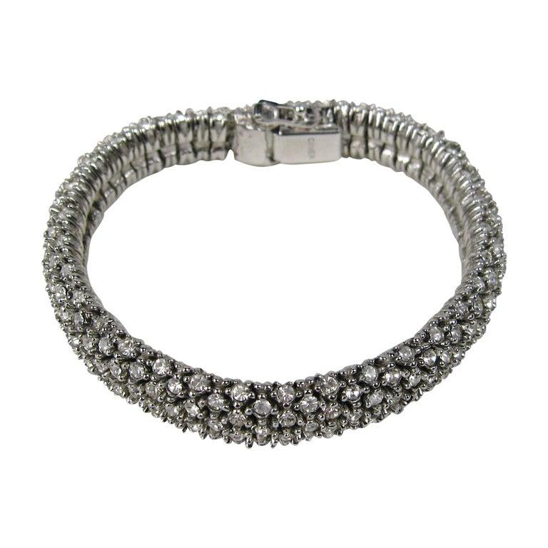 Ciner Crystal Swarovski Encrusted  Bracelet- Never Worn 1980s  In New Condition For Sale In Wallkill, NY
