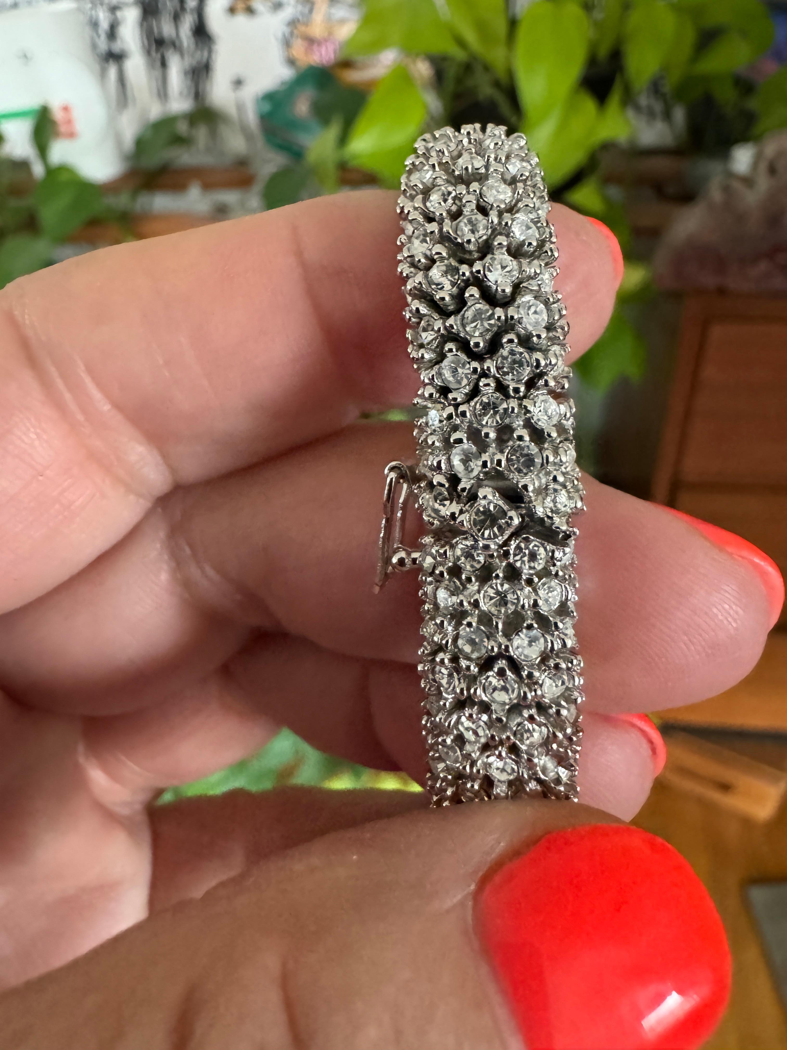Ciner Crystal Swarovski Encrusted  Bracelet - Jamais porté 1980 en vente 4