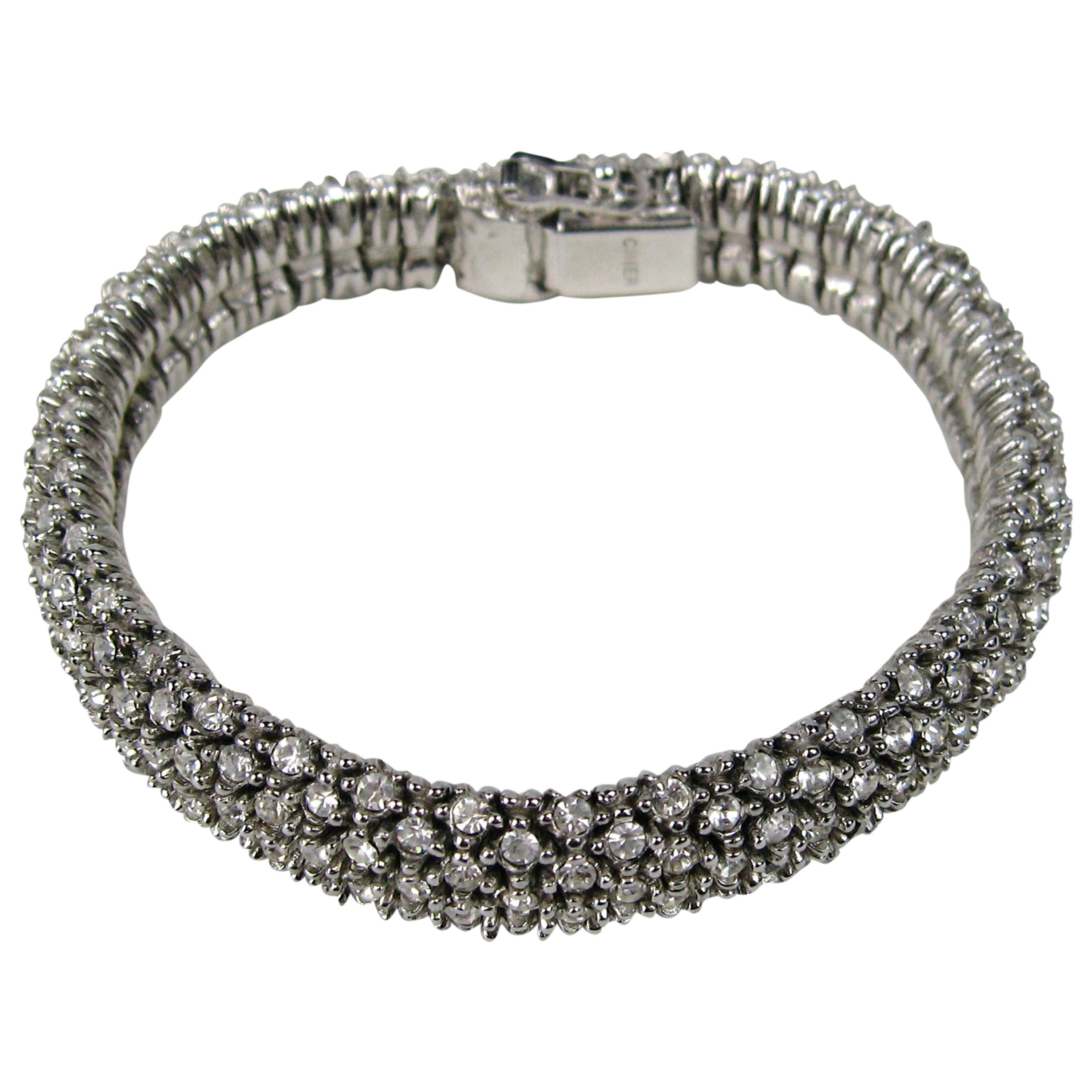 Ciner Crystal Swarovski Encrusted  Bracelet- Never Worn 1980s  For Sale